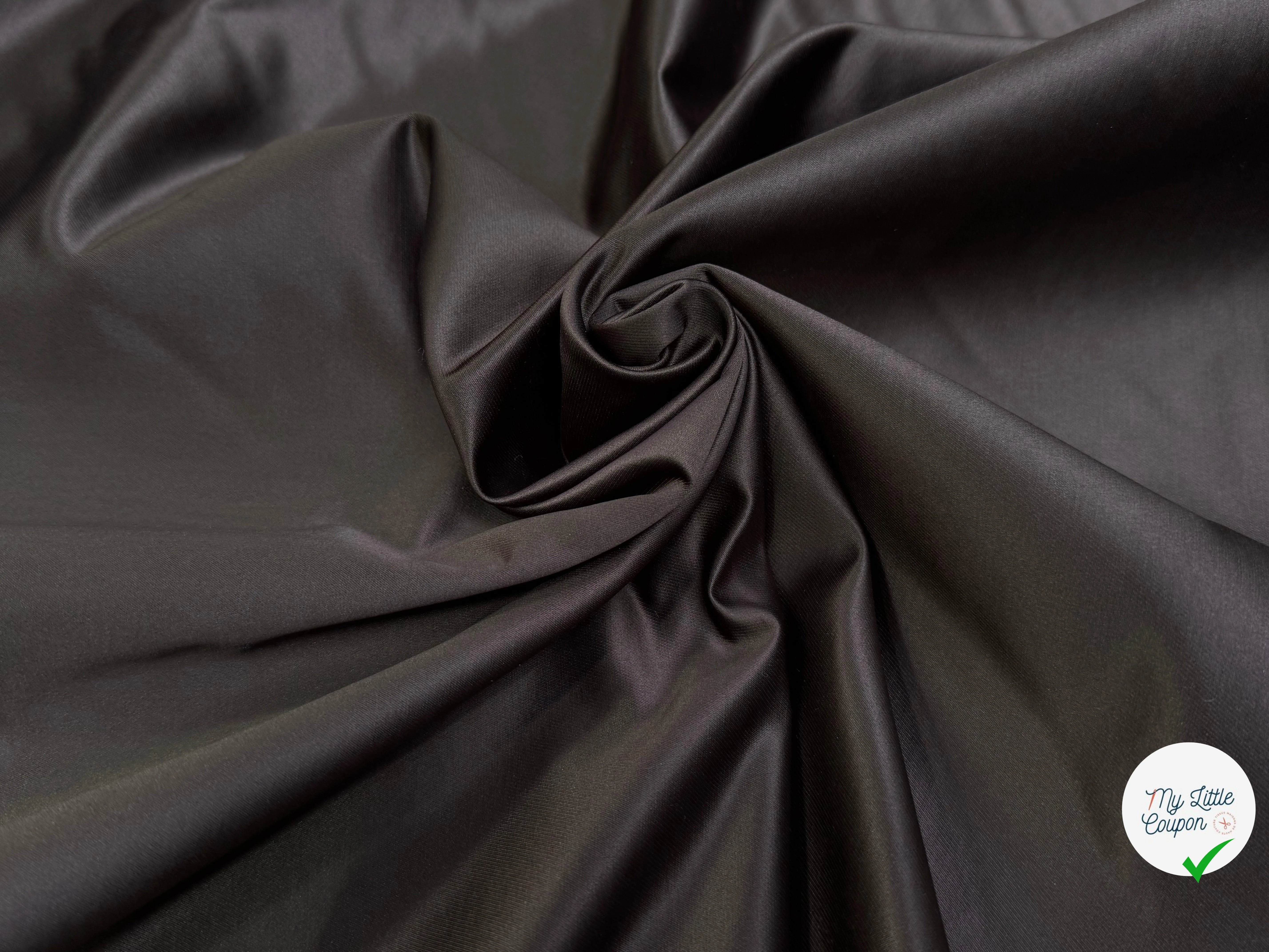 GABARDINE COTON SATINÉE KAKI MARRON TOUCHE PEAU DE PÊCHE QUALITÉ COUTURE - My Little Coupon