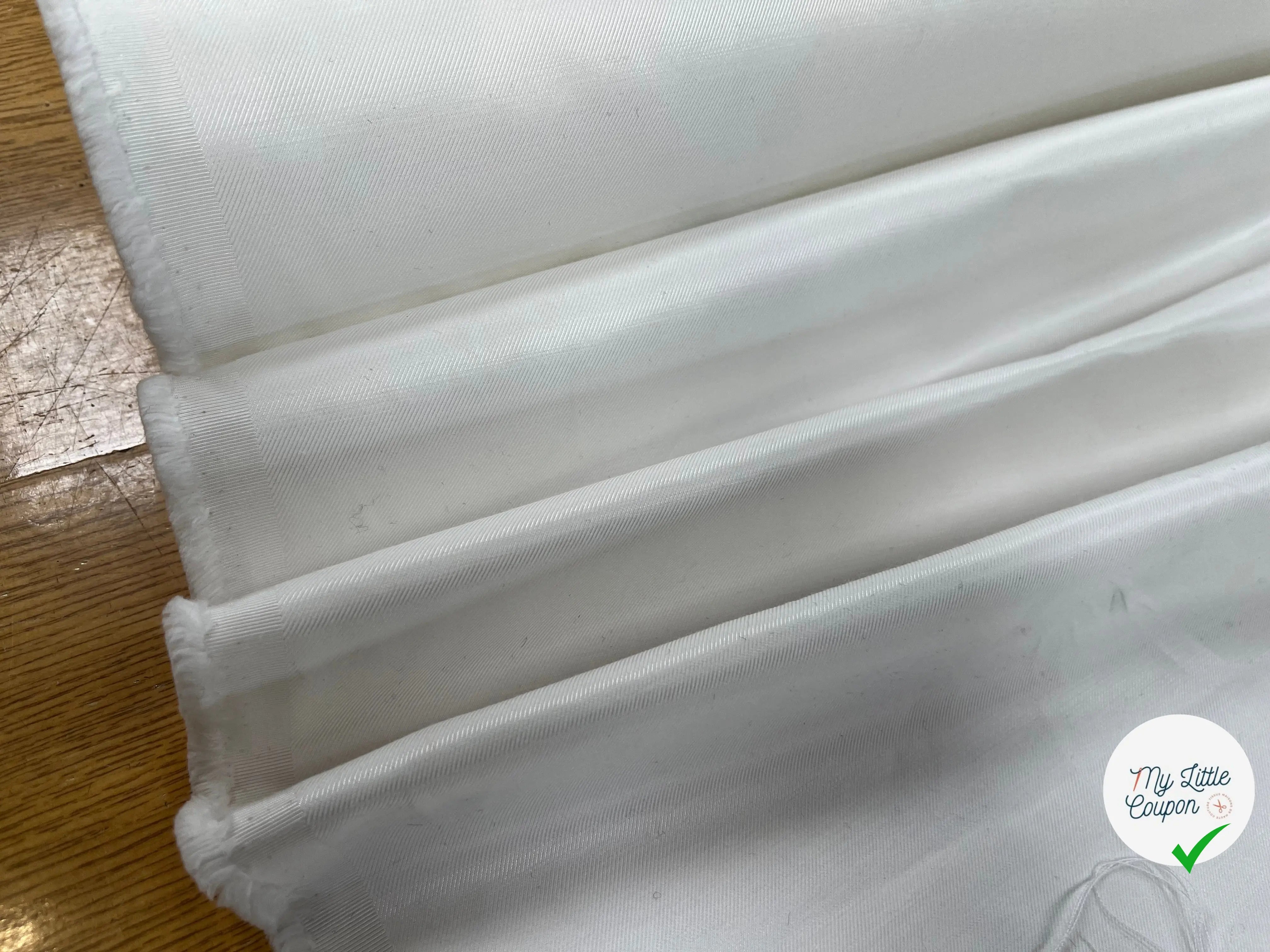 GABARDINE DE COTON BLANC SCHINTZÉE - My Little Coupon