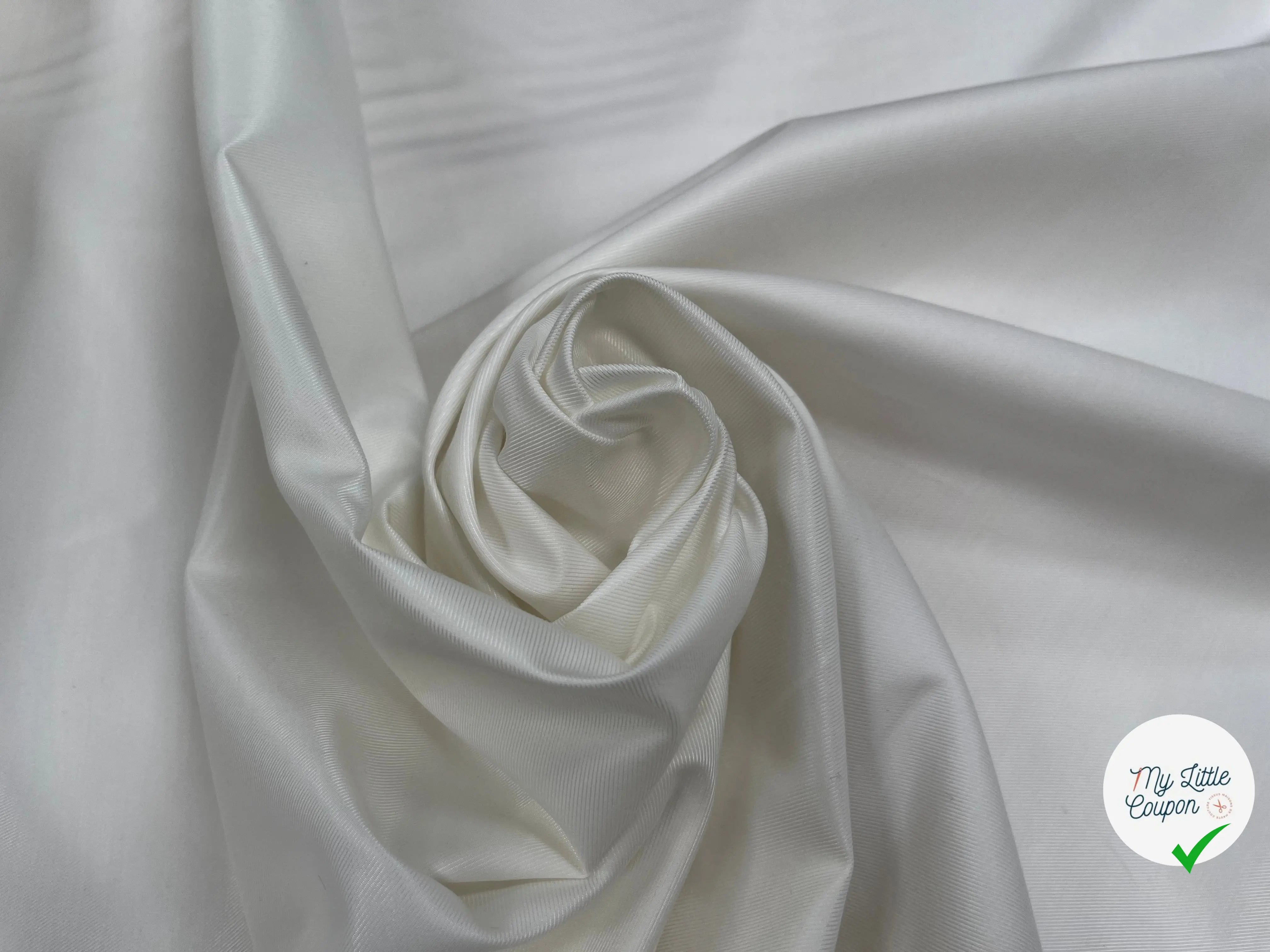 GABARDINE DE COTON BLANC SCHINTZÉE - My Little Coupon