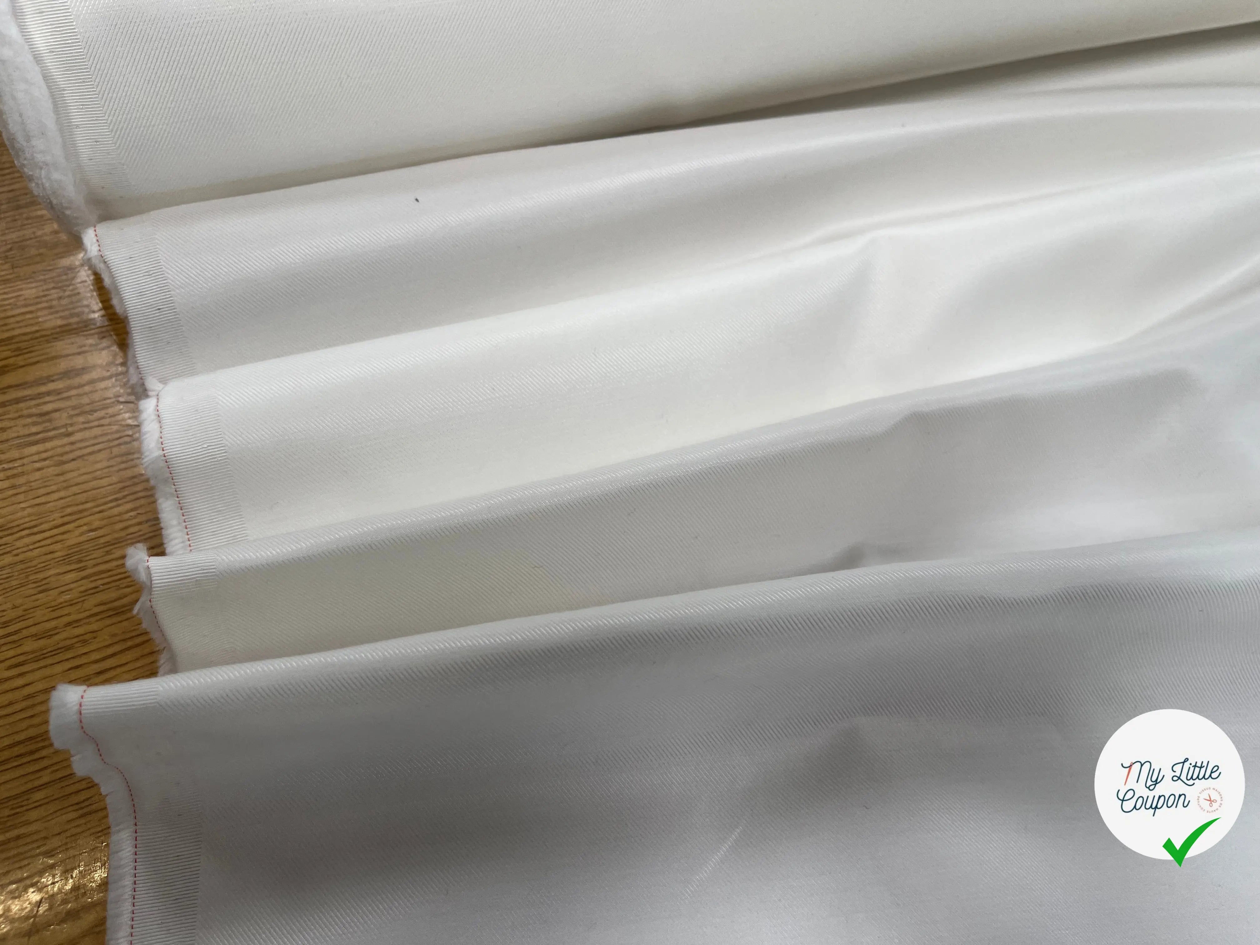 GABARDINE DE COTON BLANC SCHINTZÉE - My Little Coupon