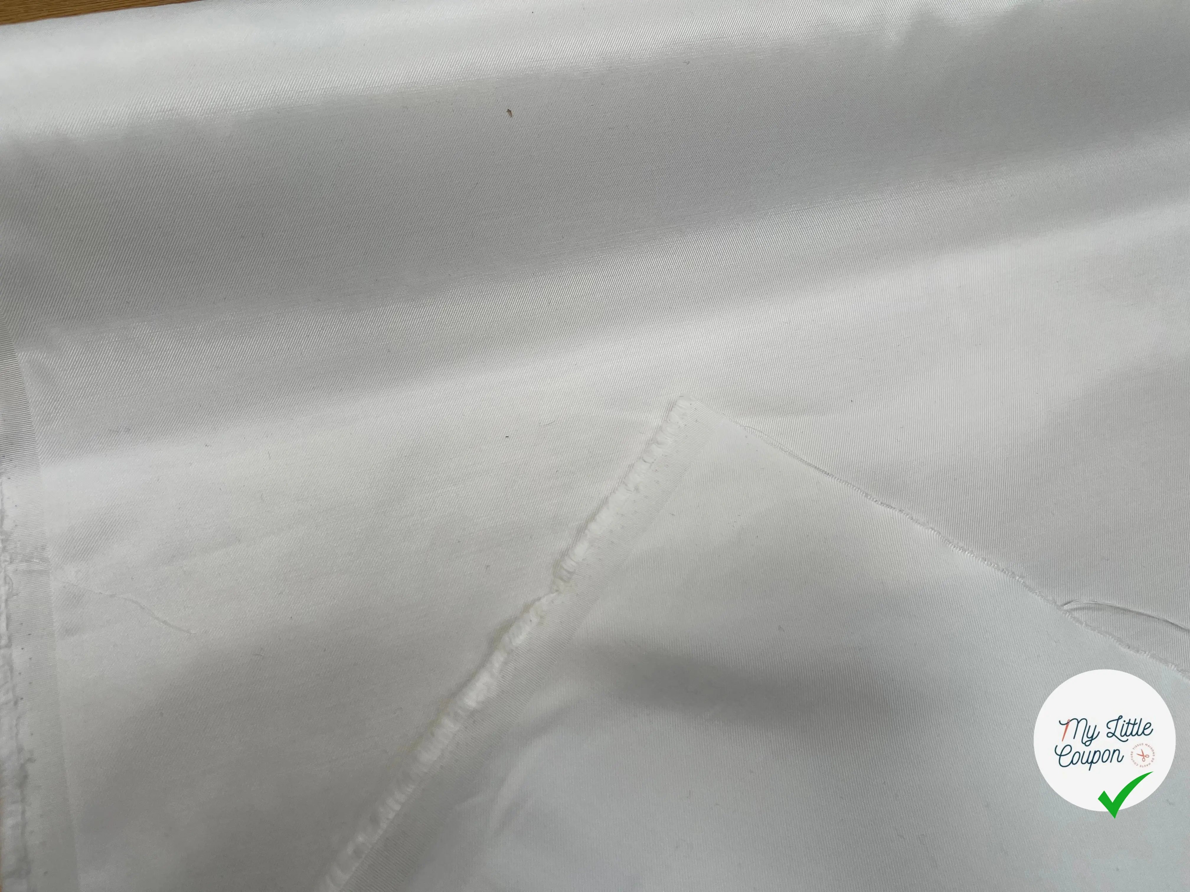 GABARDINE DE COTON BLANC SCHINTZÉE - My Little Coupon