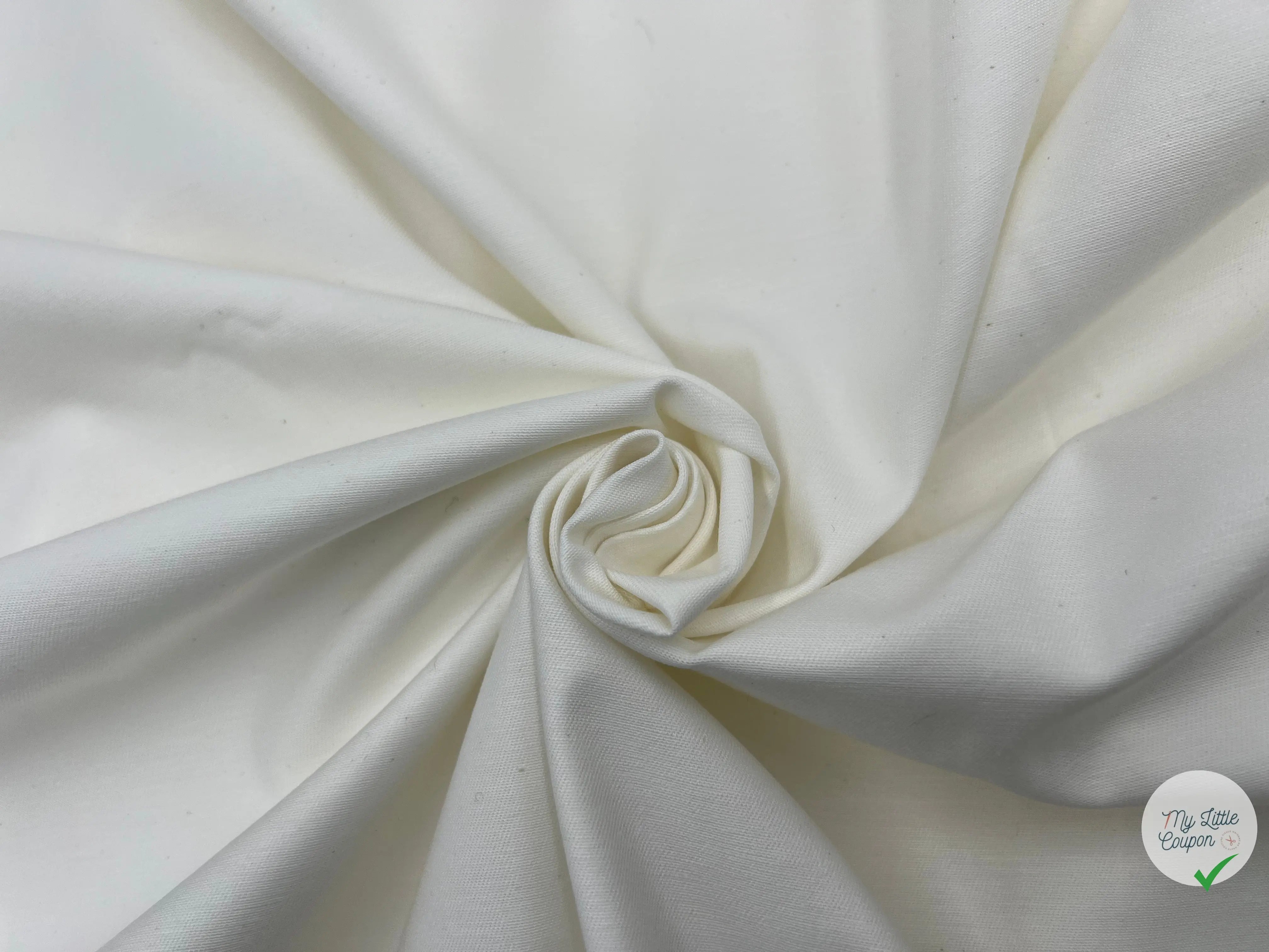 GABARDINE DE COTON BLANCHE ÉCRU LÉGÈRE - coupon de tissu de 3 mètres - My Little Coupon - tissu - coudre