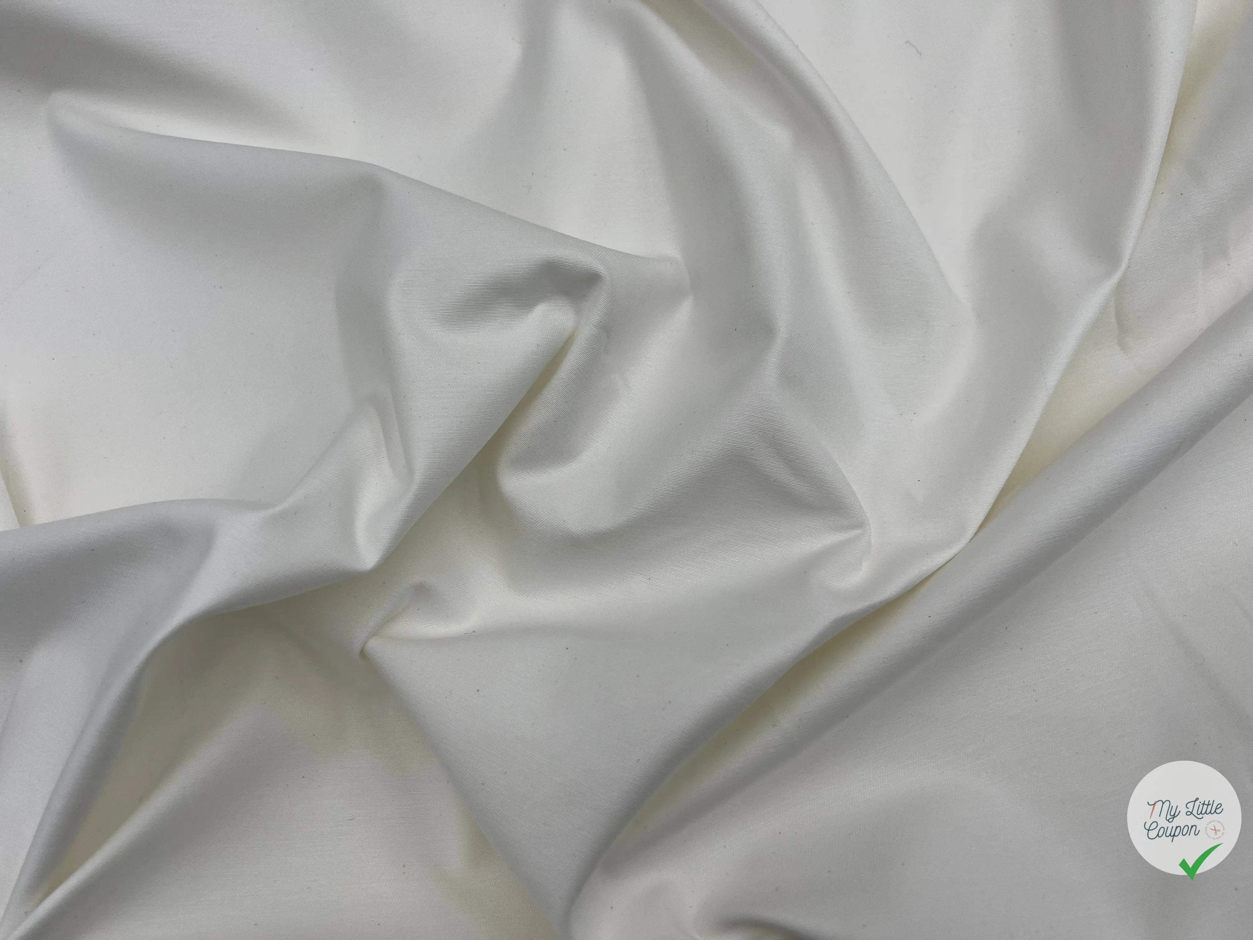 GABARDINE DE COTON BLANCHE ÉCRU LÉGÈRE - coupon de tissu de 3 mètres - My Little Coupon - tissu - coudre