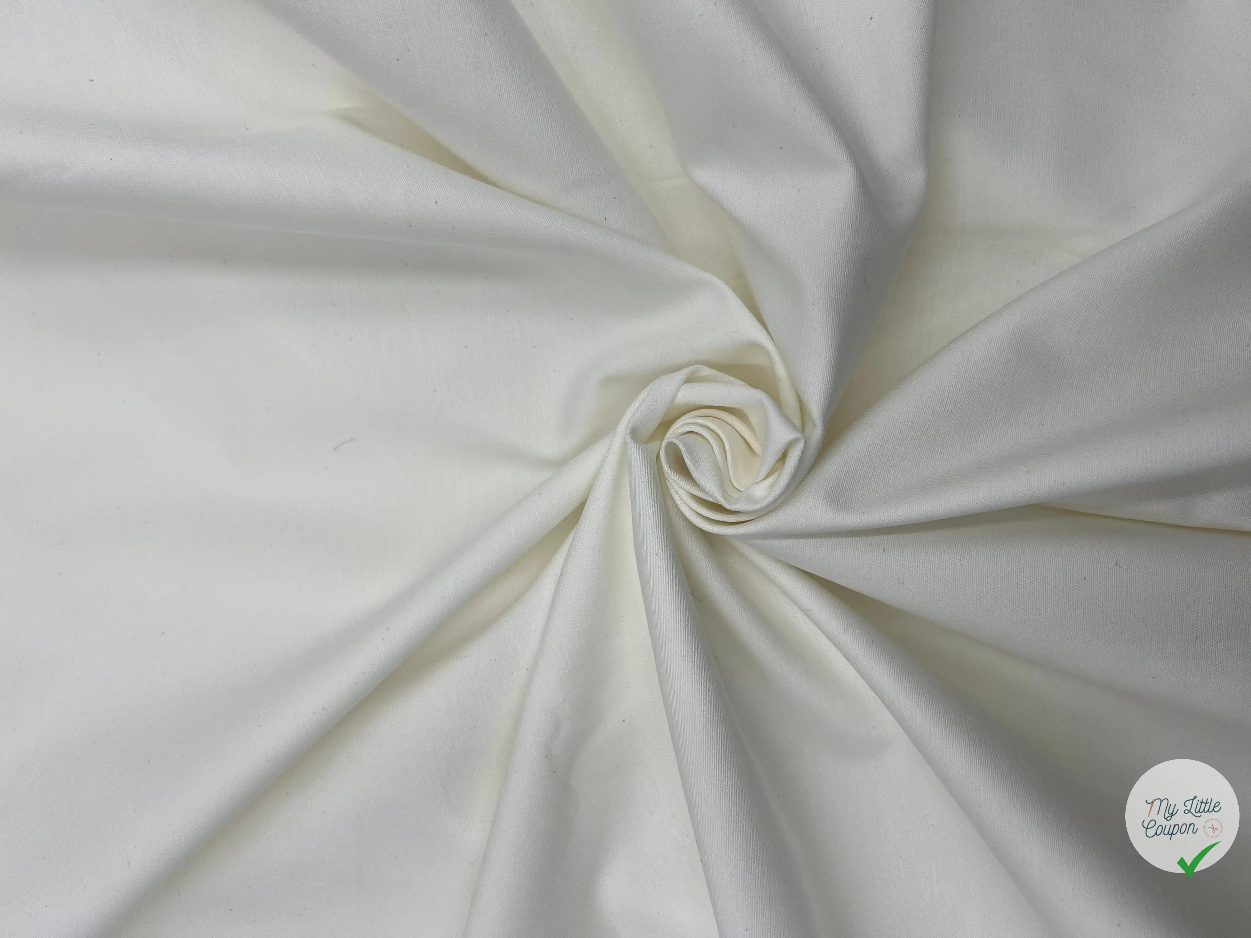 GABARDINE DE COTON BLANCHE ÉCRU LÉGÈRE - coupon de tissu de 3 mètres - My Little Coupon - tissu - coudre