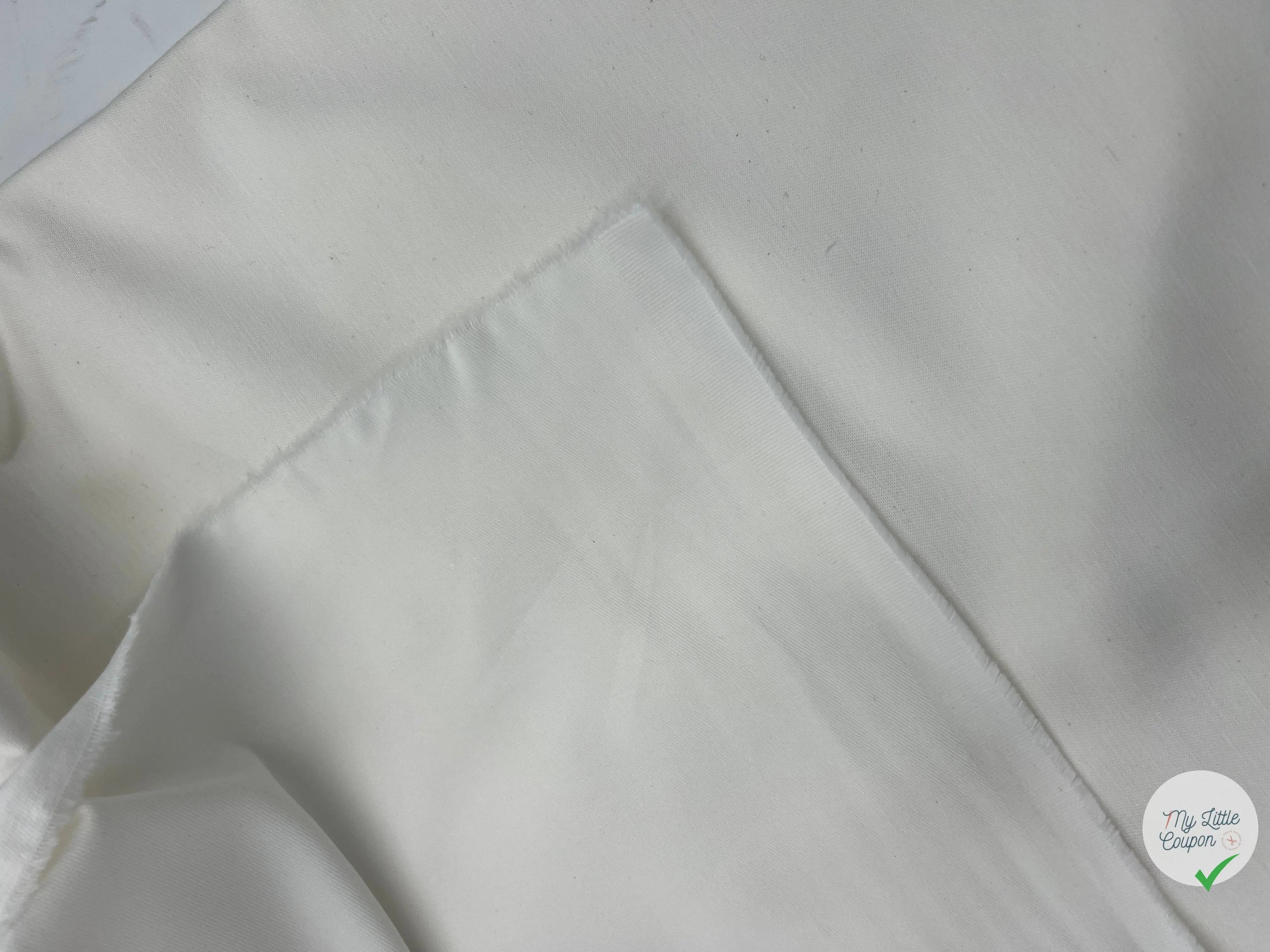 GABARDINE DE COTON BLANCHE ÉCRU LÉGÈRE - coupon de tissu de 3 mètres - My Little Coupon - tissu - coudre