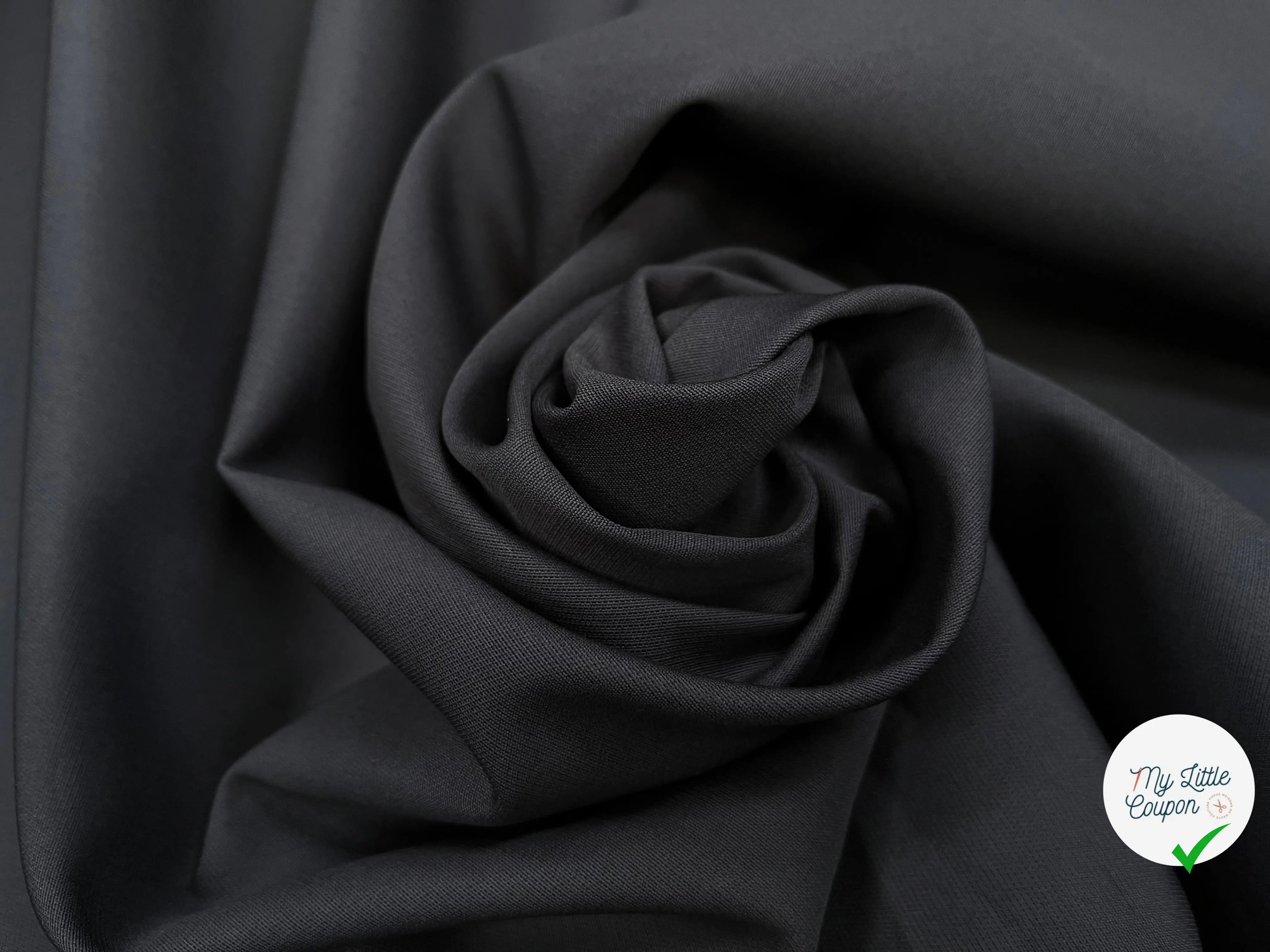 GABARDINE DE COTON BLEU GRIS ANTHRACITE - My Little Coupon