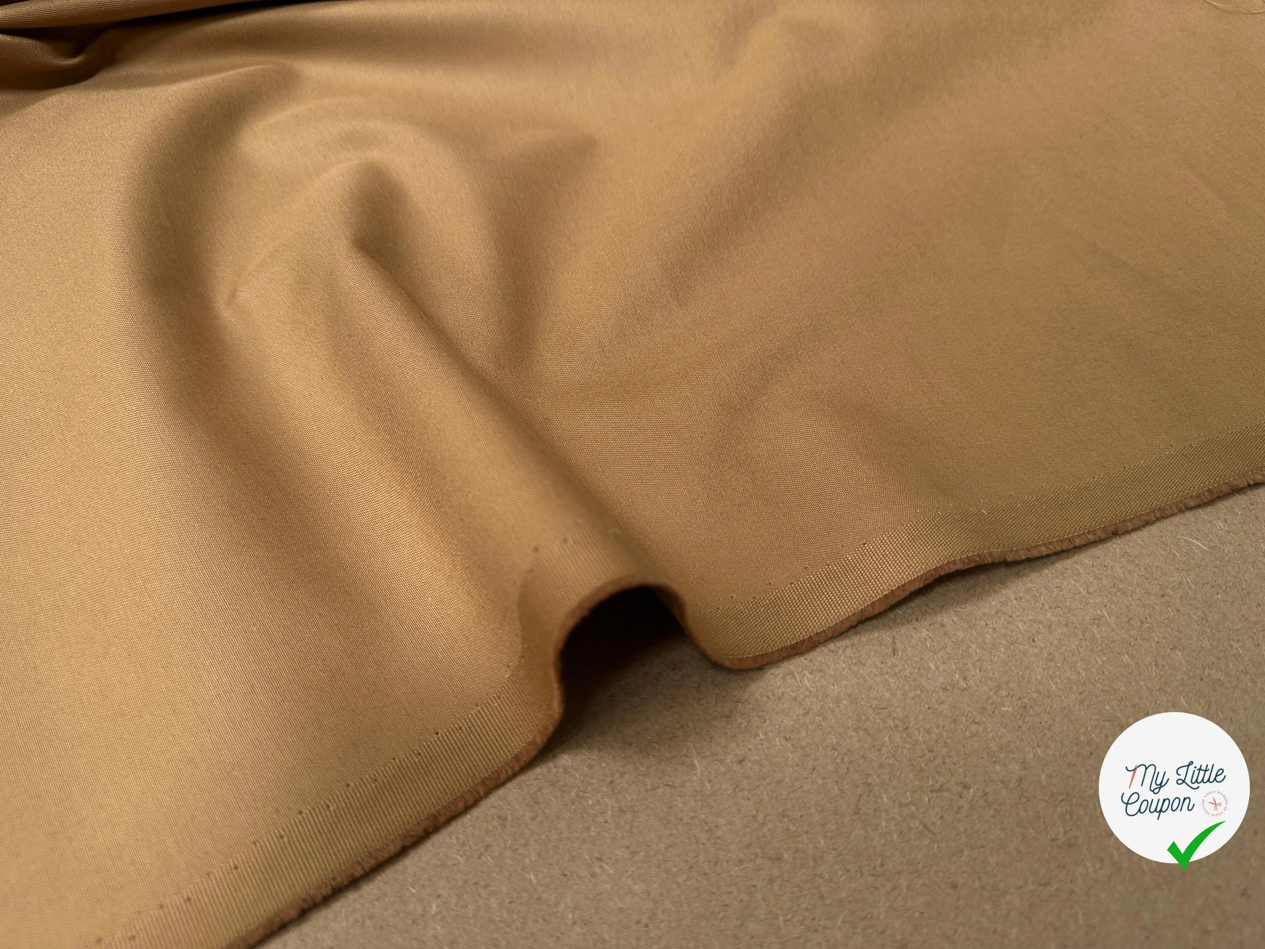 GABARDINE DE COTON CAMEL PRESTIGE ITALIE - My Little Coupon