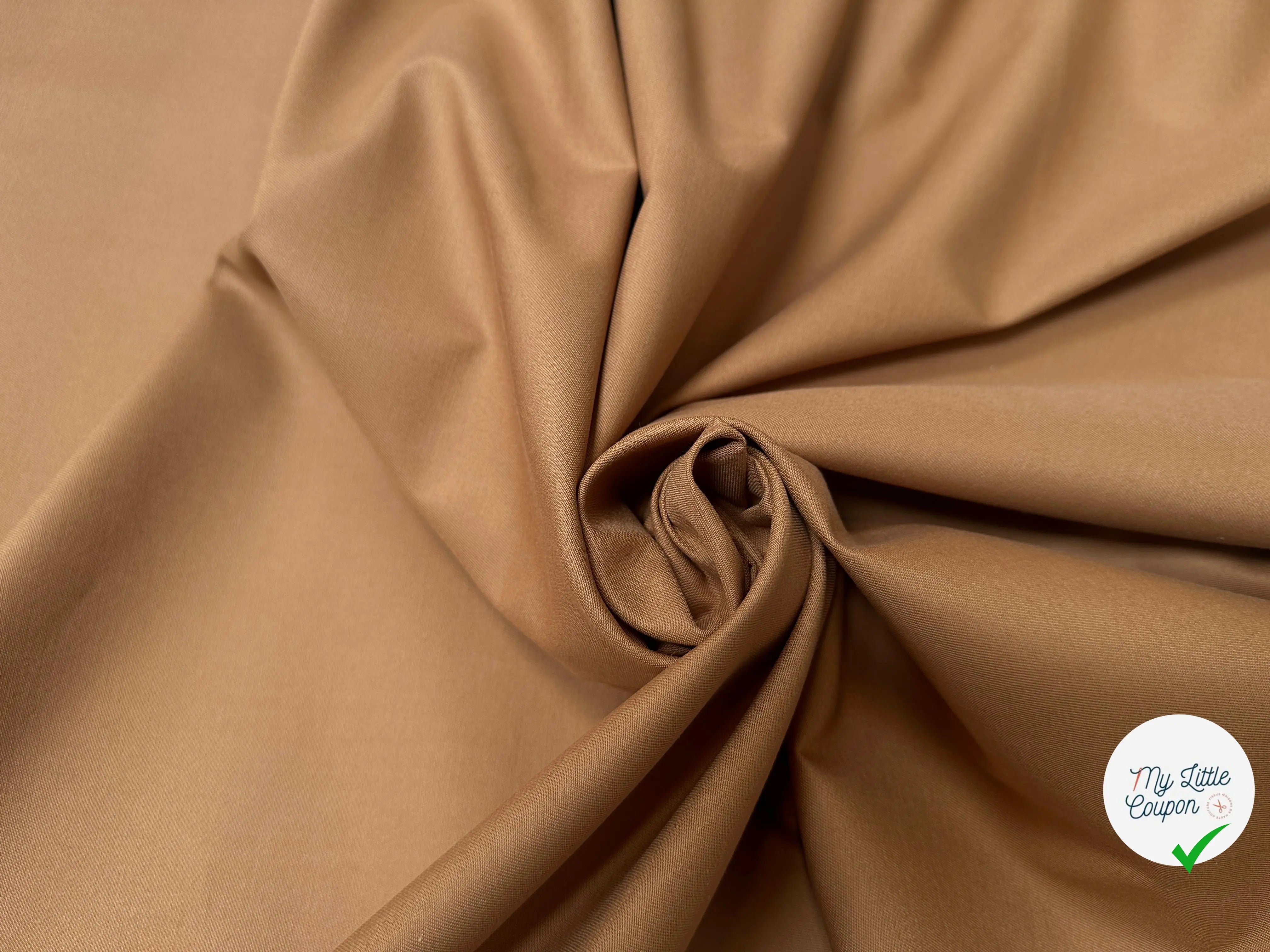GABARDINE DE COTON CAMEL PRESTIGE ITALIE - My Little Coupon