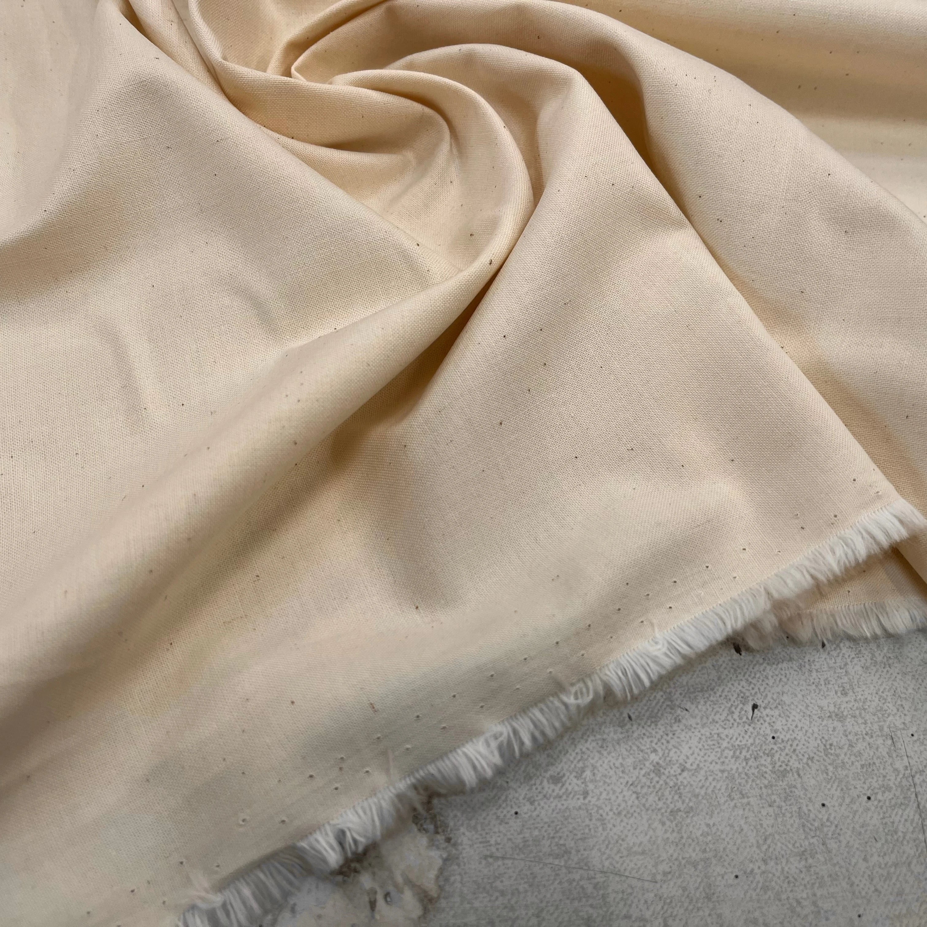 GABARDINE DE COTON DUVETEUX ÉCRU TOUT DOUX - My Little Coupon