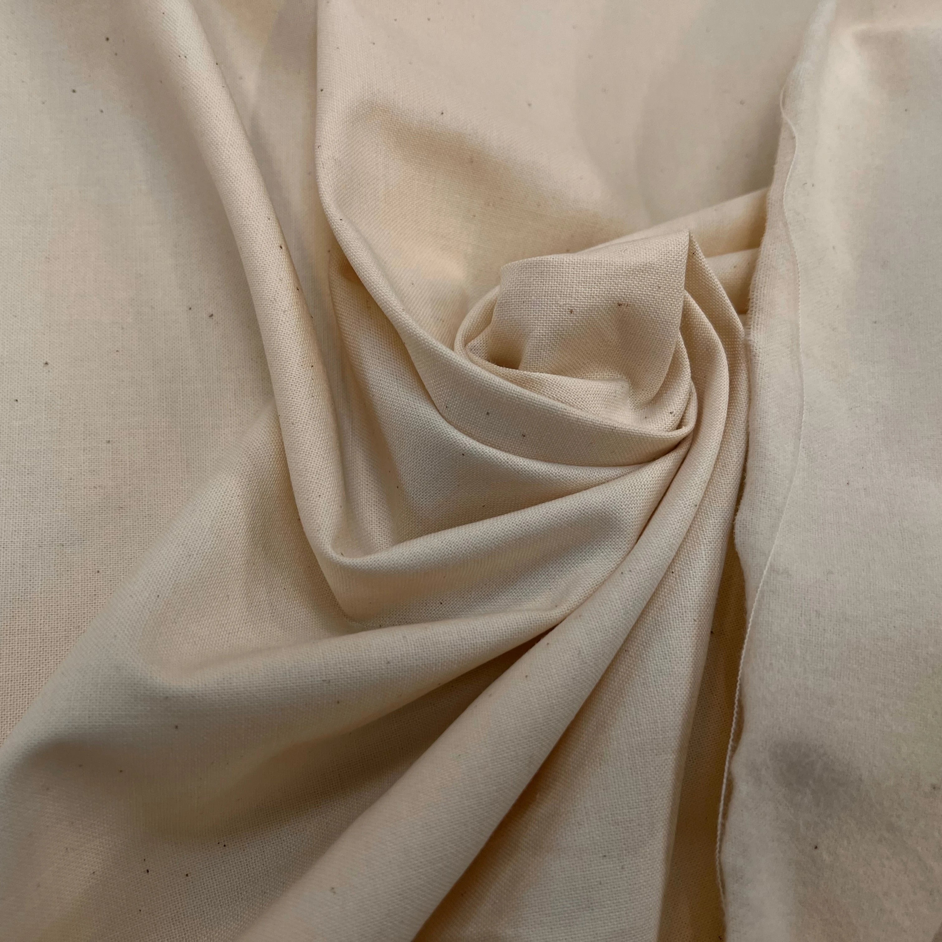 GABARDINE DE COTON DUVETEUX ÉCRU TOUT DOUX - My Little Coupon