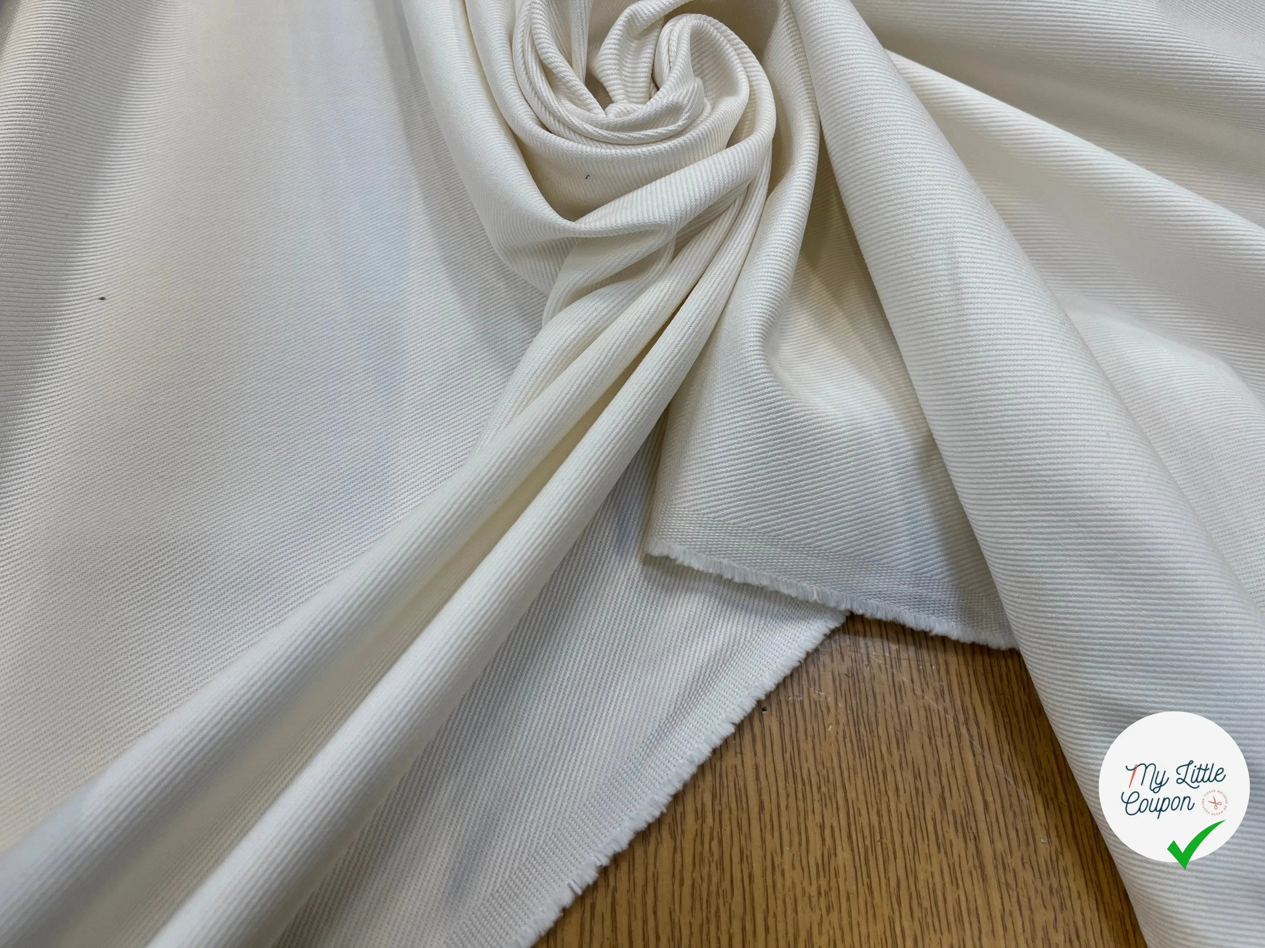 GABARDINE DE COTON ÉCRU - My Little Coupon