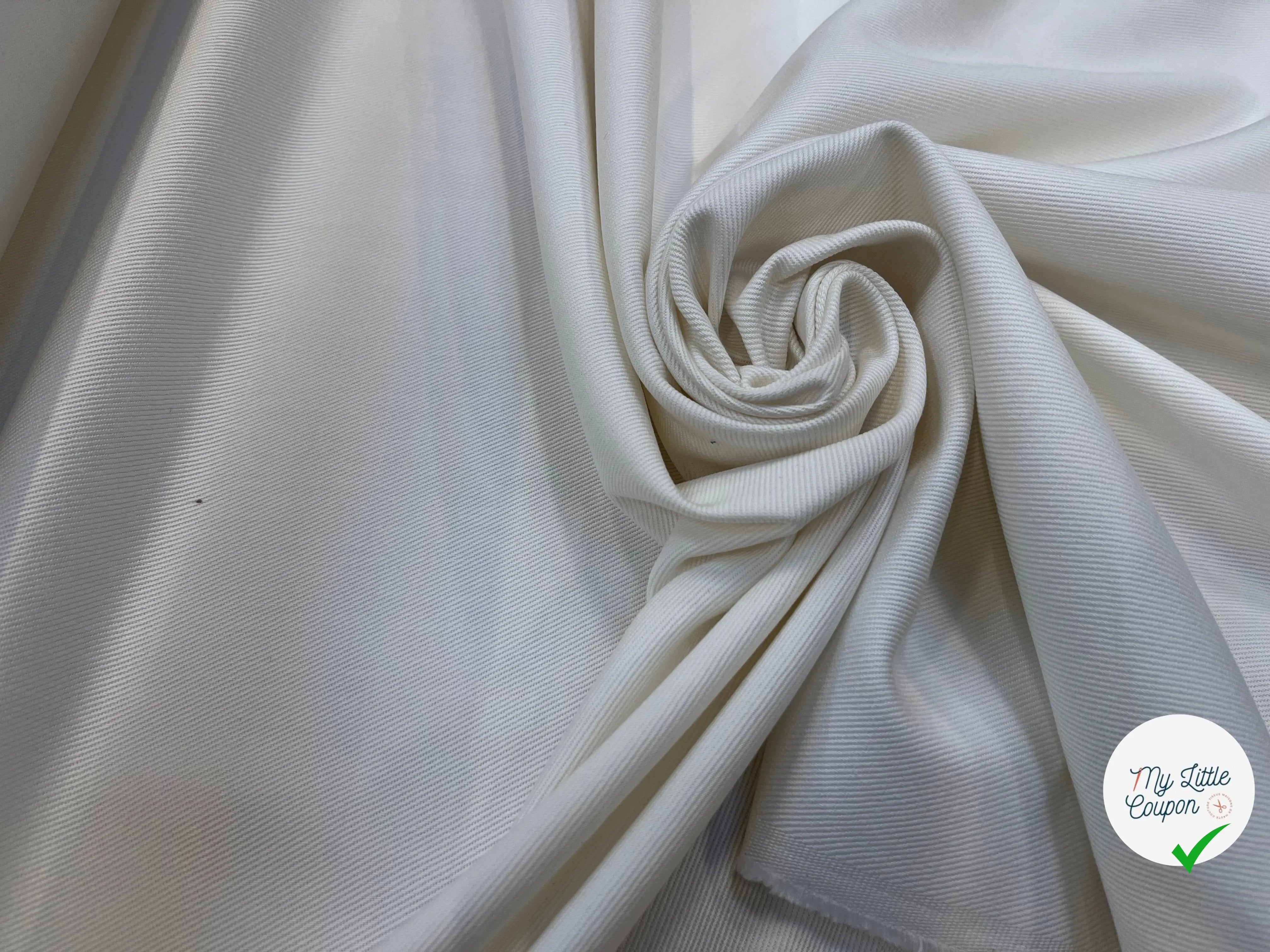 GABARDINE DE COTON ÉCRU - My Little Coupon
