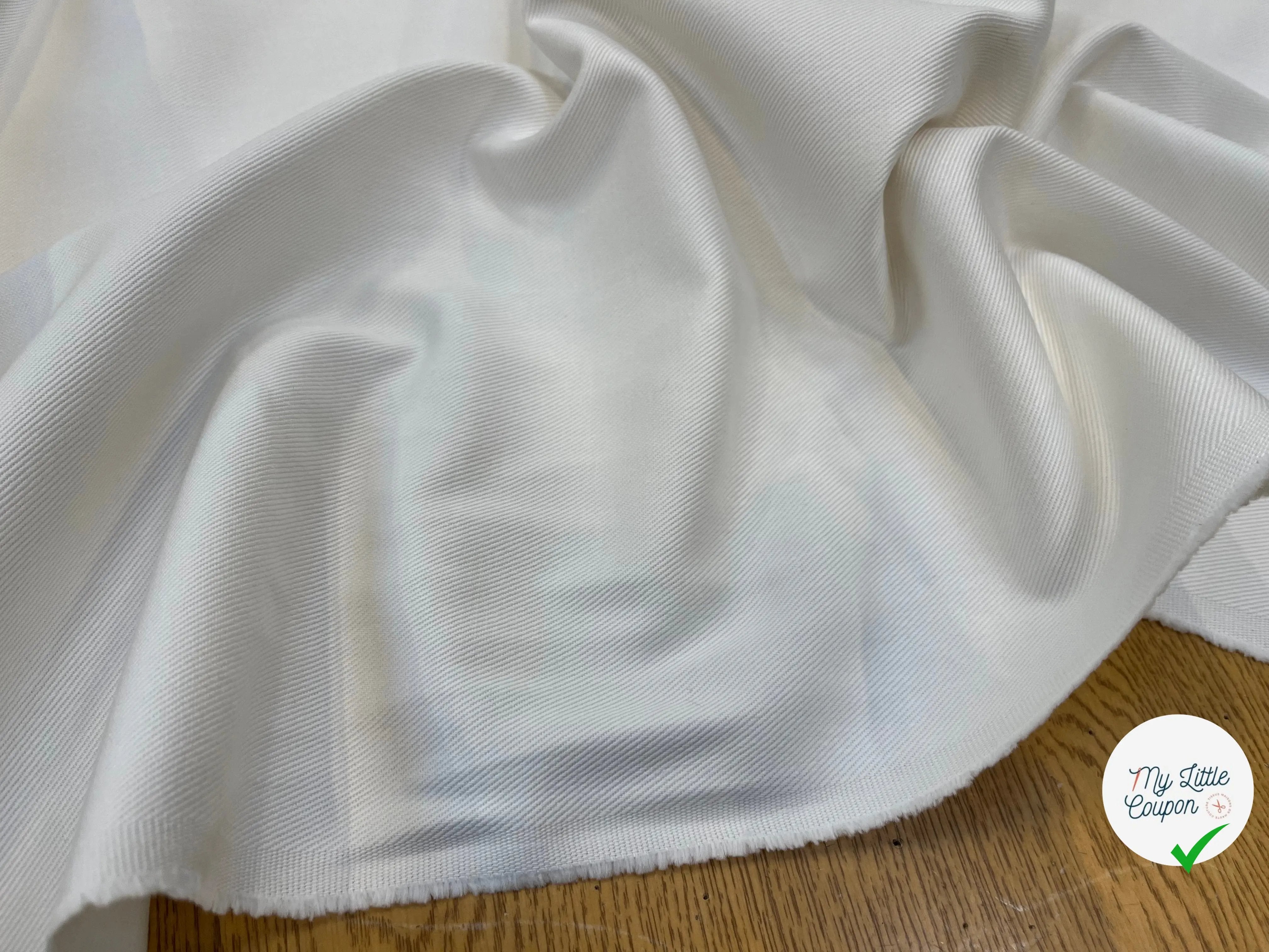 GABARDINE DE COTON ÉCRU - My Little Coupon