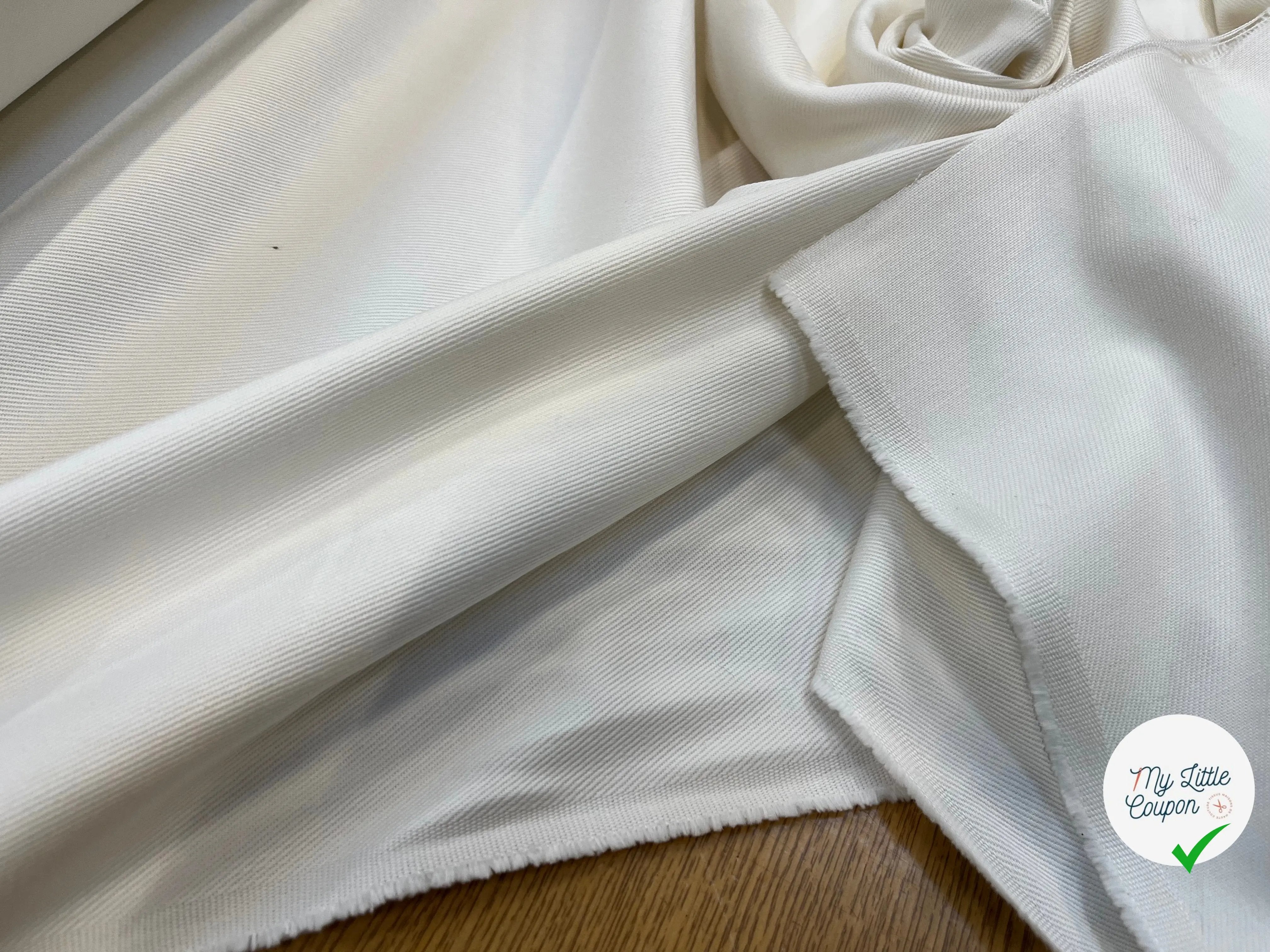 GABARDINE DE COTON ÉCRU - My Little Coupon