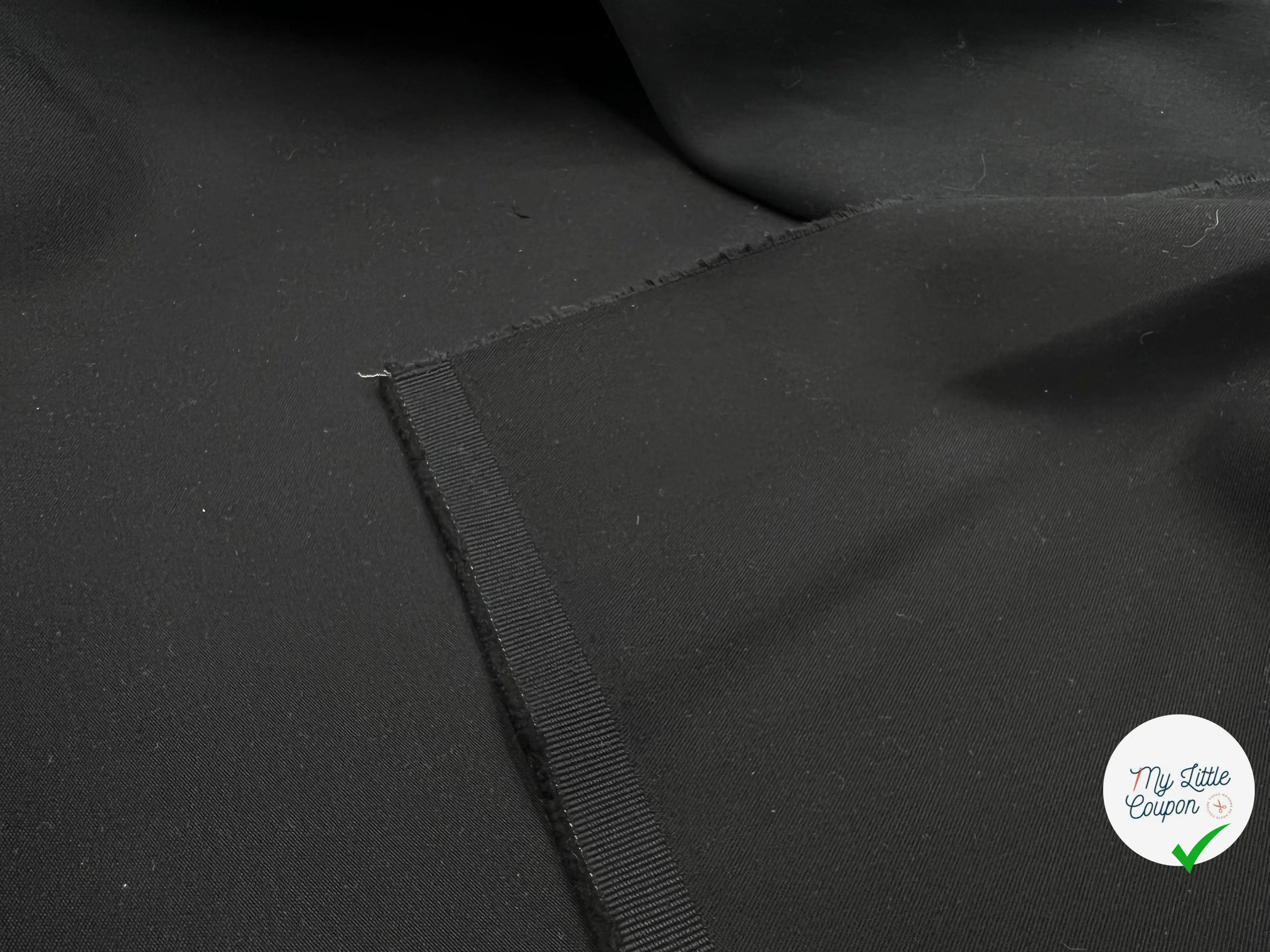 GABARDINE DE COTON ÉPAISSE NOIRE - coupon de tissu de 3 mètres - My Little Coupon - tissu - coudre