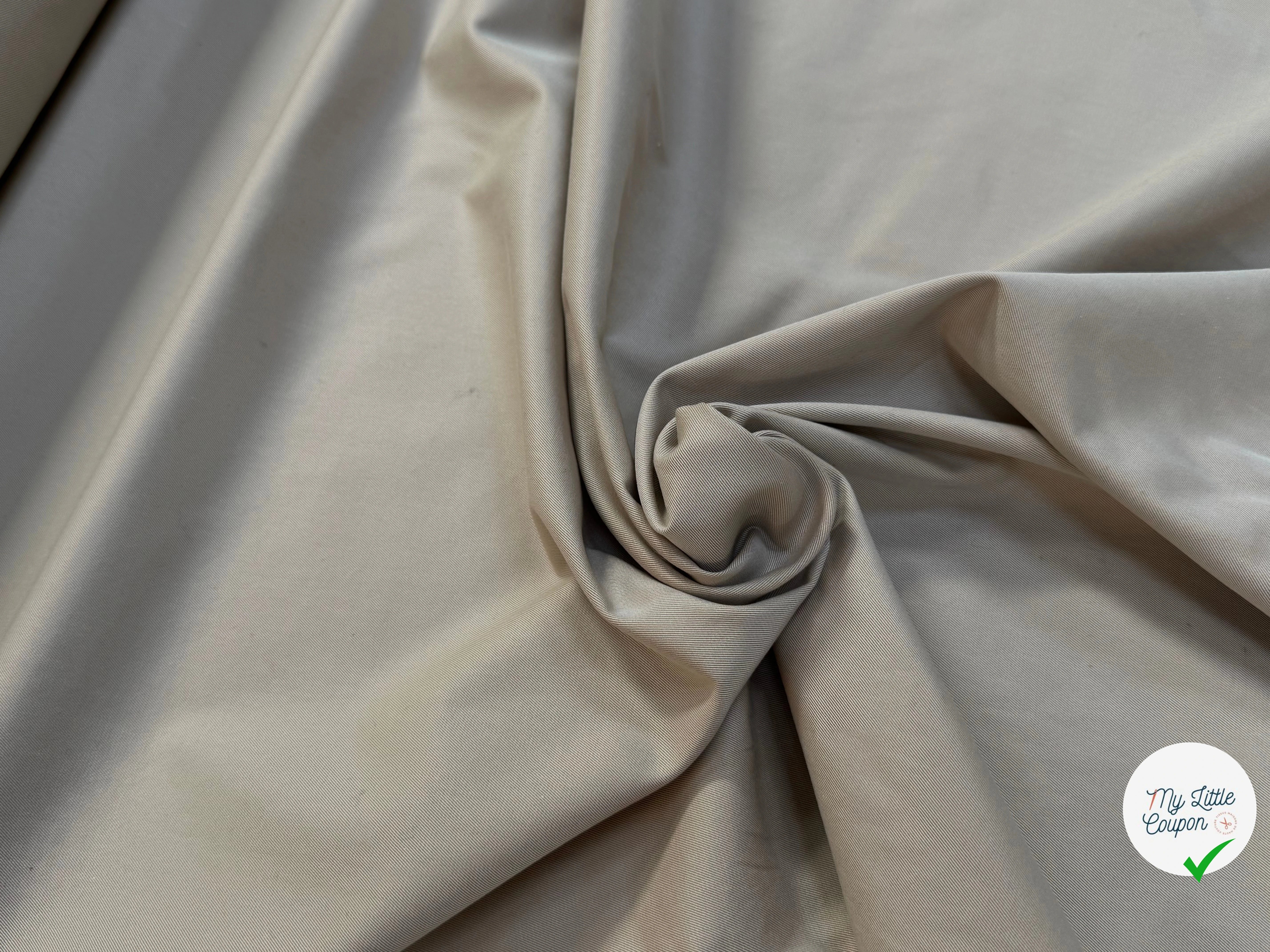 GABARDINE DE COTON FINEMENT SERGÉE TRÈS BELLE TENUE BEIGE - My Little Coupon
