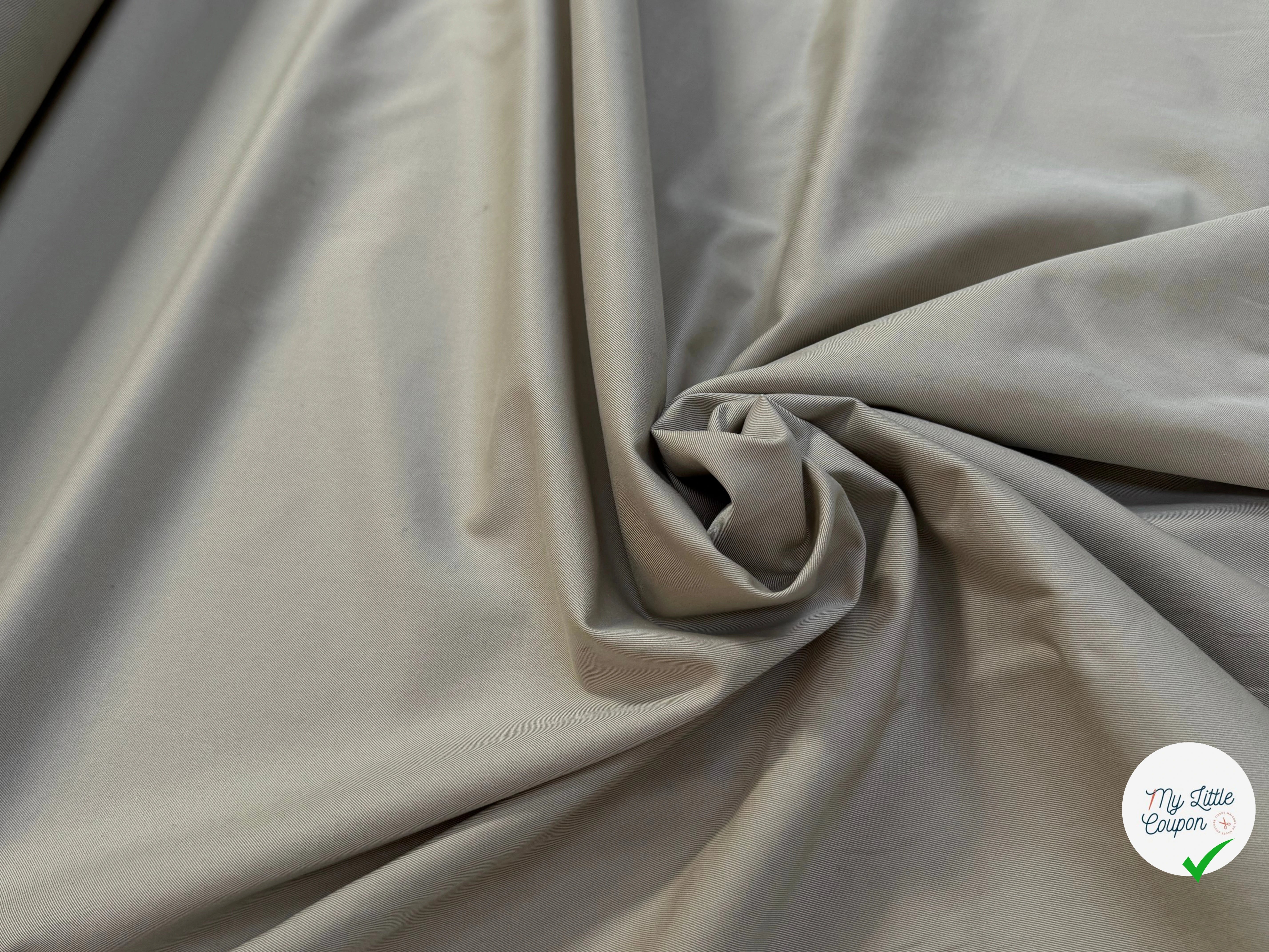 GABARDINE DE COTON FINEMENT SERGÉE TRÈS BELLE TENUE BEIGE - My Little Coupon