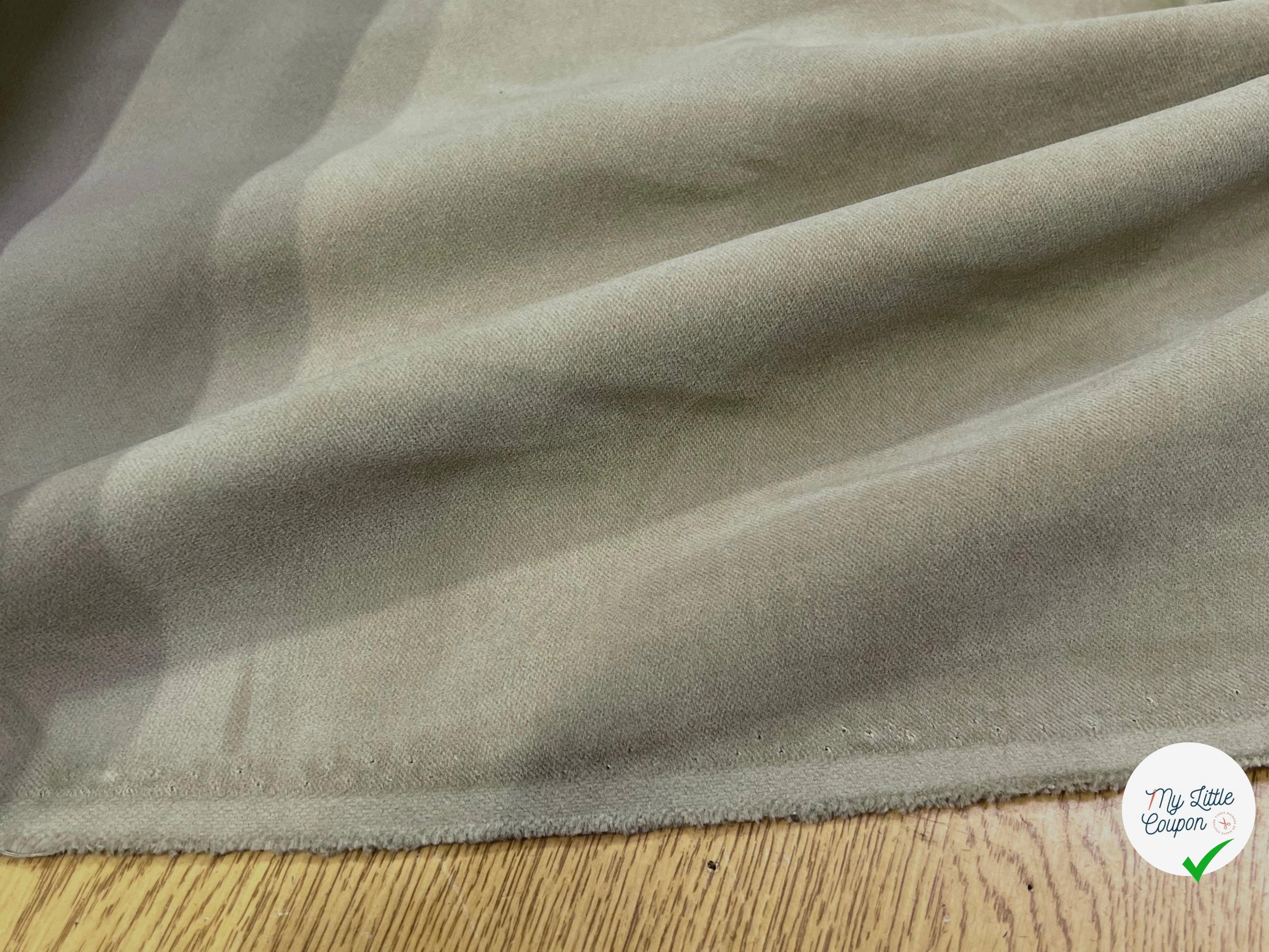 GABARDINE DE COTON GRATTÉE DUVETEUX LOURDE BEIGE 100% COTON 150CM - My Little Coupon