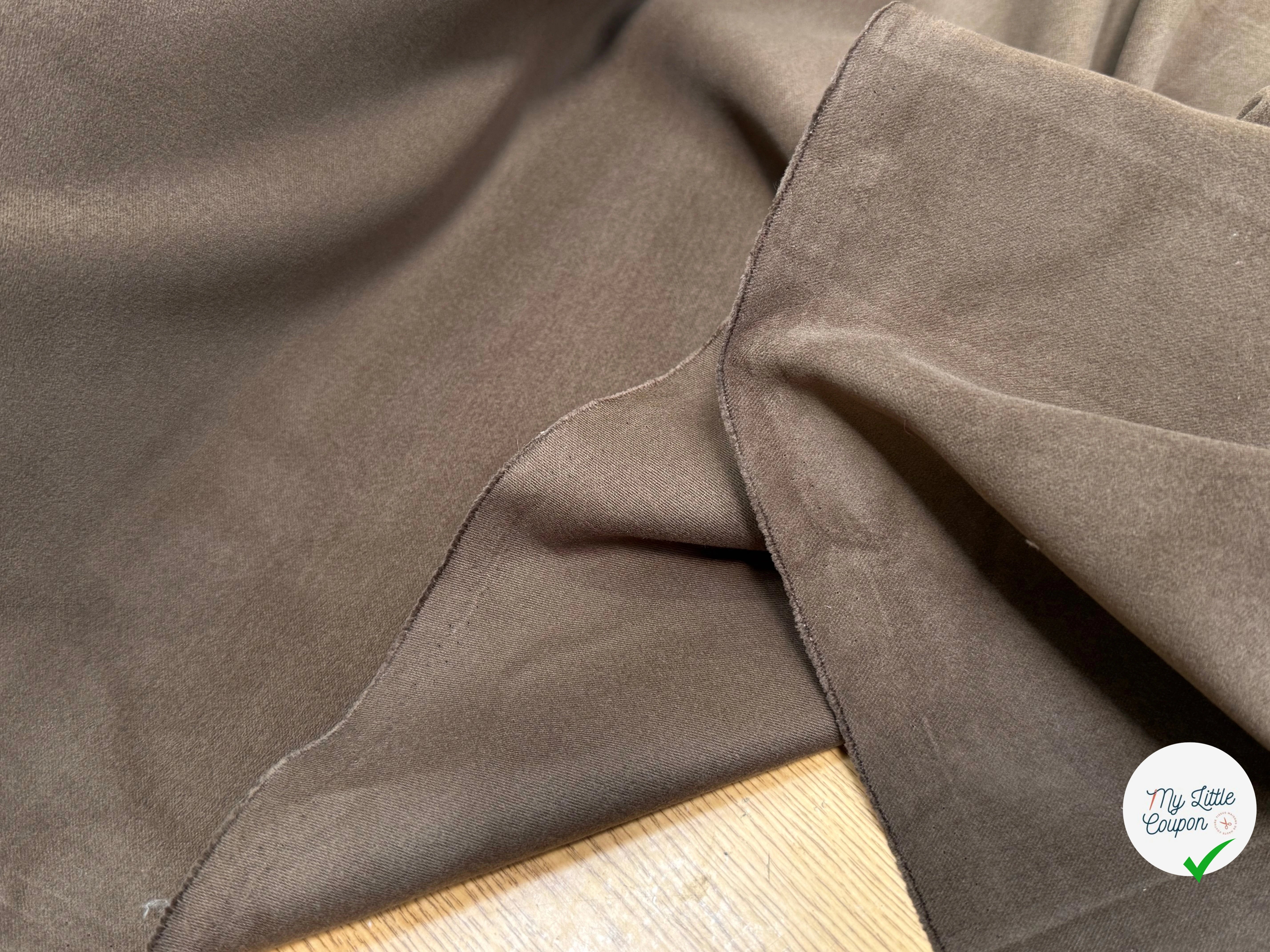 GABARDINE DE COTON GRATTÉE ULTRA BELLE CHOCO CARAMEL - My Little Coupon