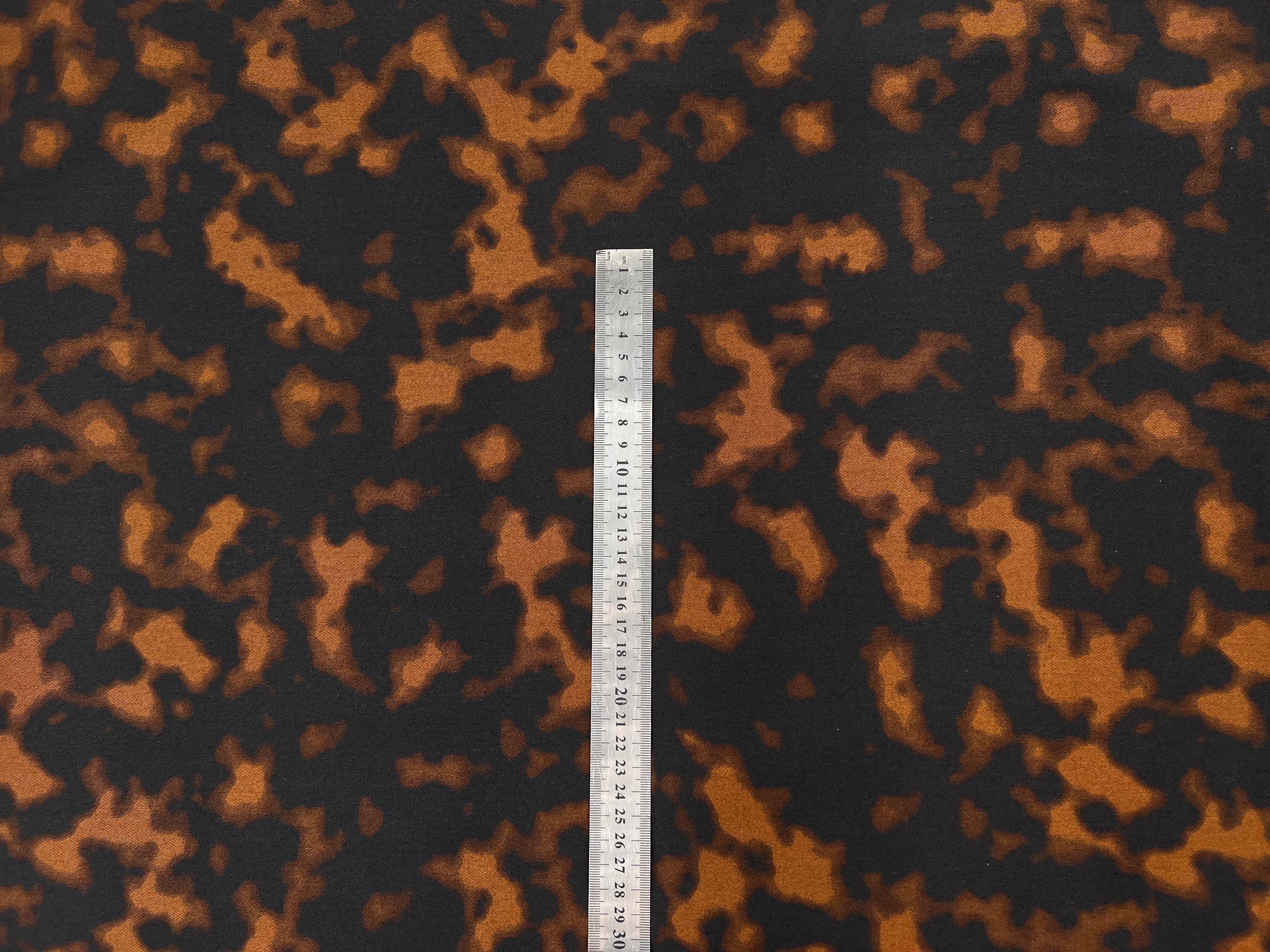 GABARDINE DE COTON IMPRIMÉE ONYX PAIN D'ÉPICE MSO