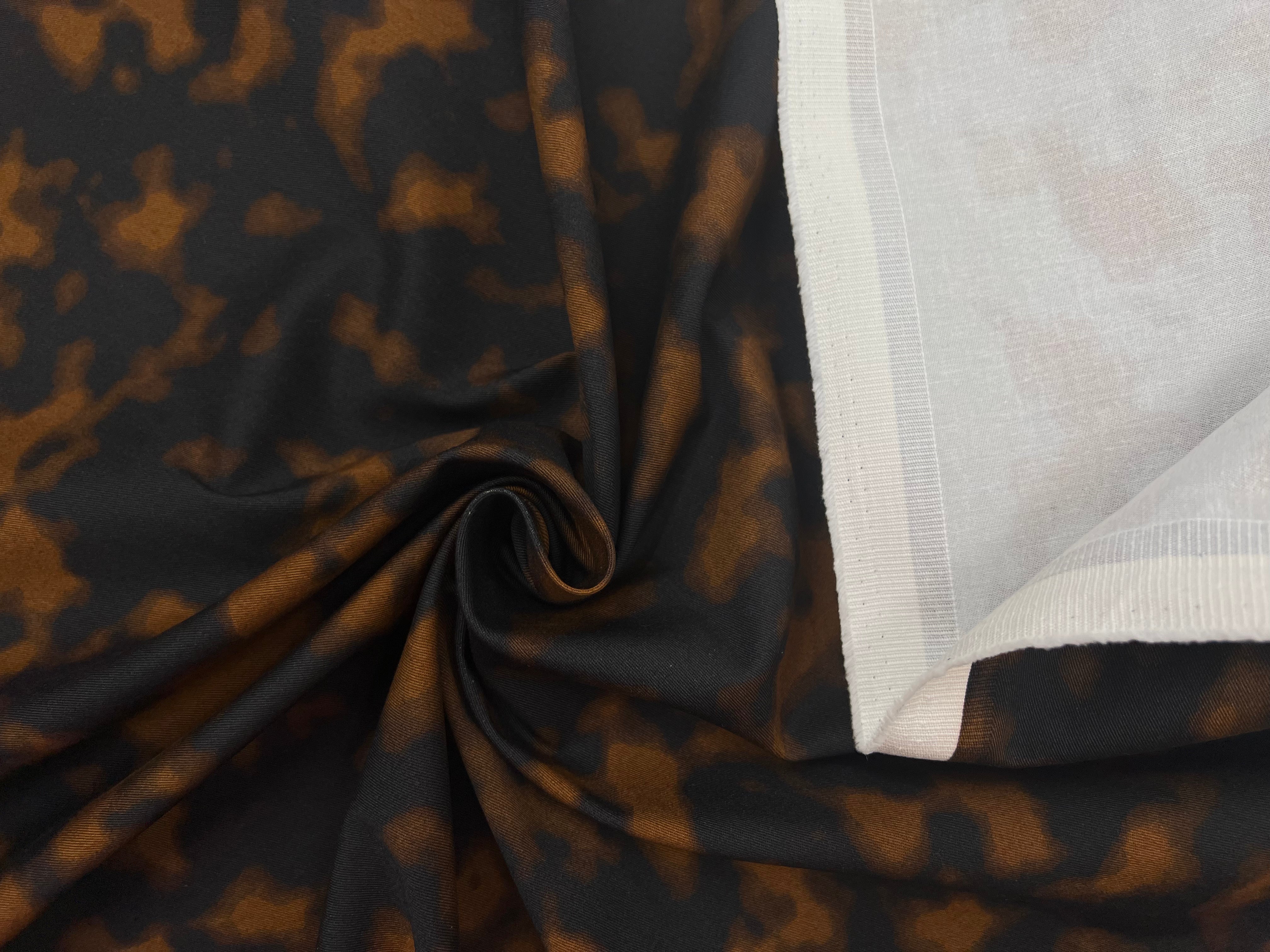 GABARDINE DE COTON IMPRIMÉE ONYX PAIN D'ÉPICE MSO
