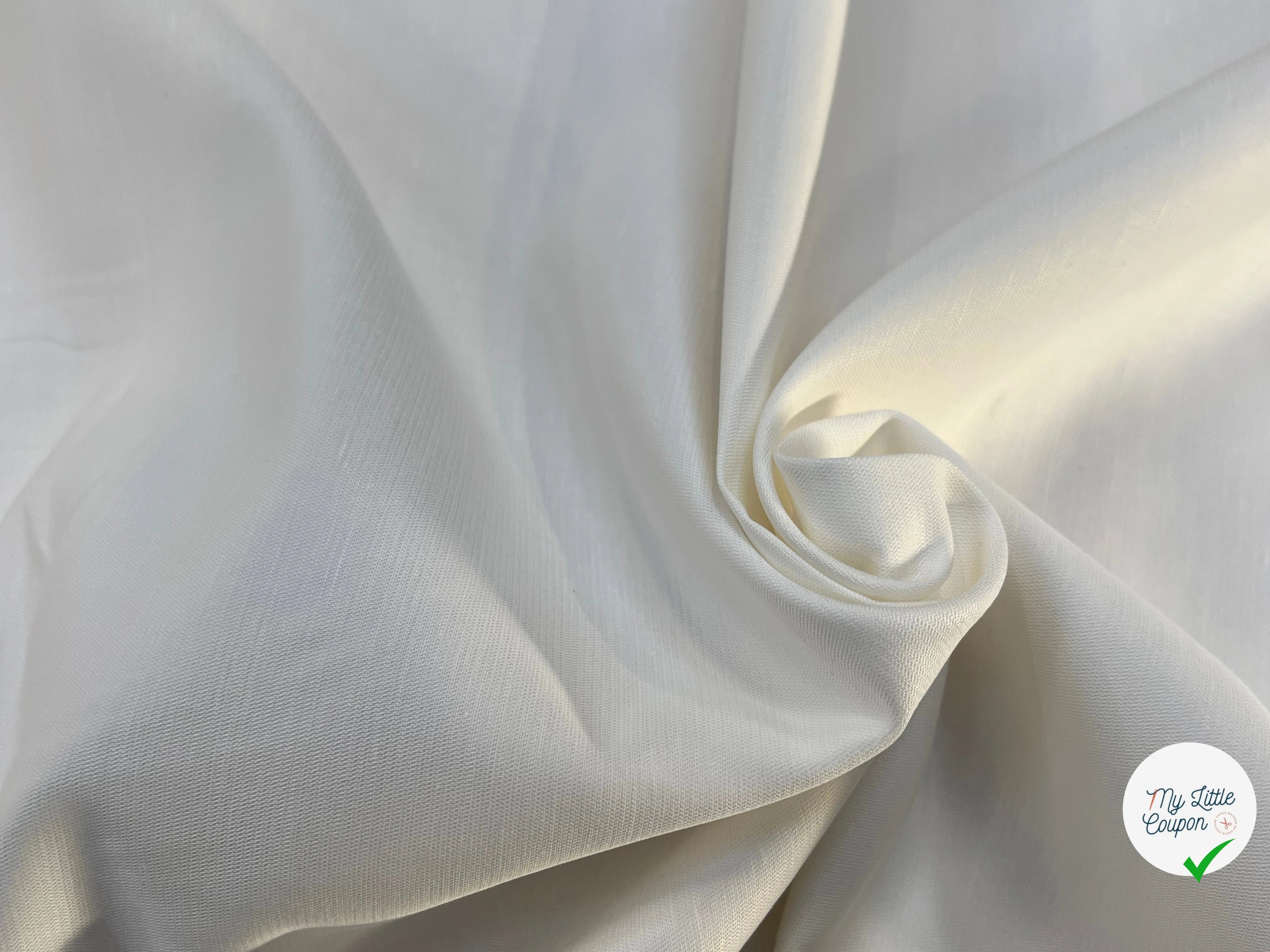 GABARDINE DE COTON LÉGER BLANC 100% COTON 160CM - My Little Coupon