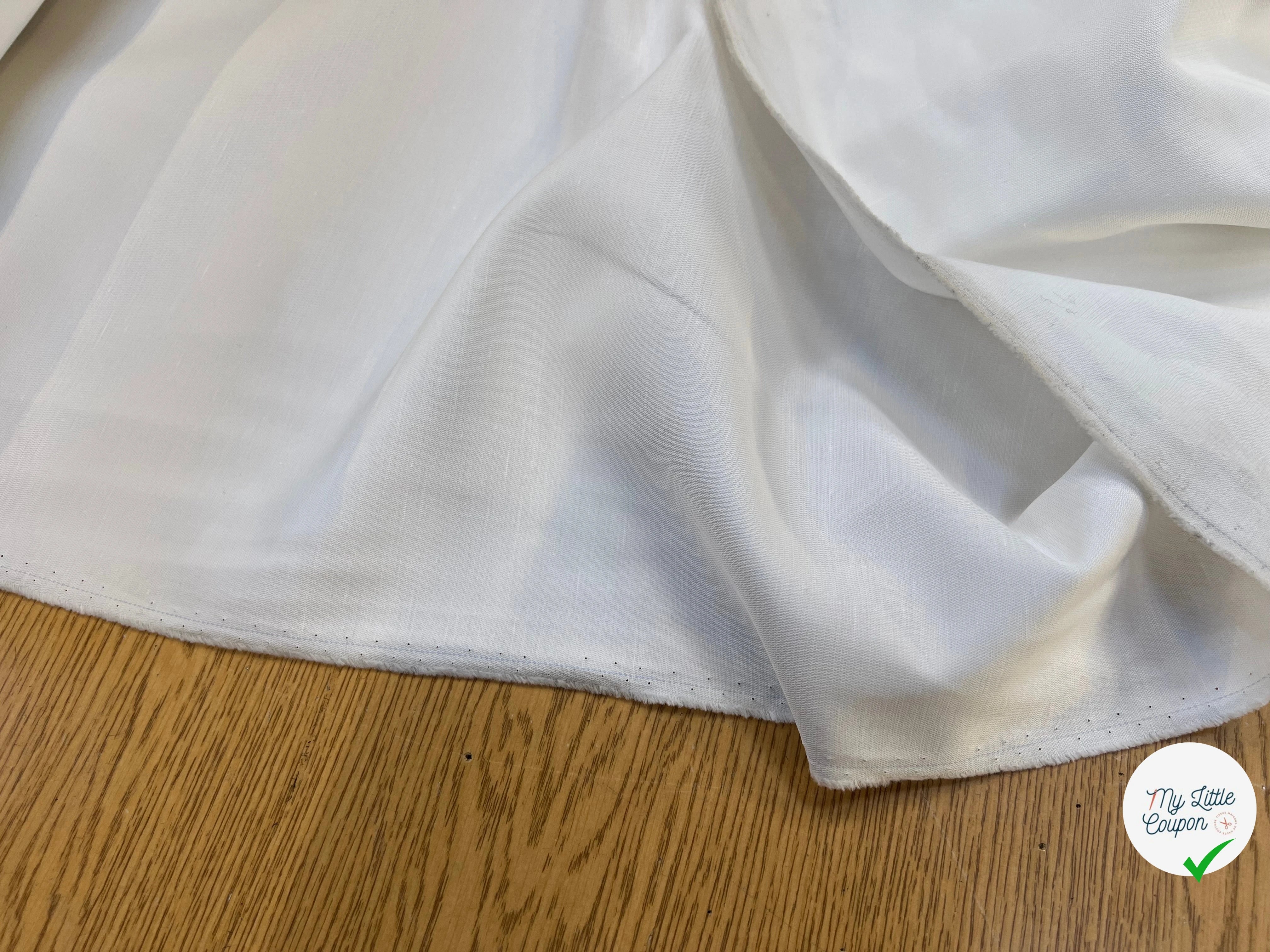 GABARDINE DE COTON LÉGER BLANC 100% COTON 160CM - My Little Coupon