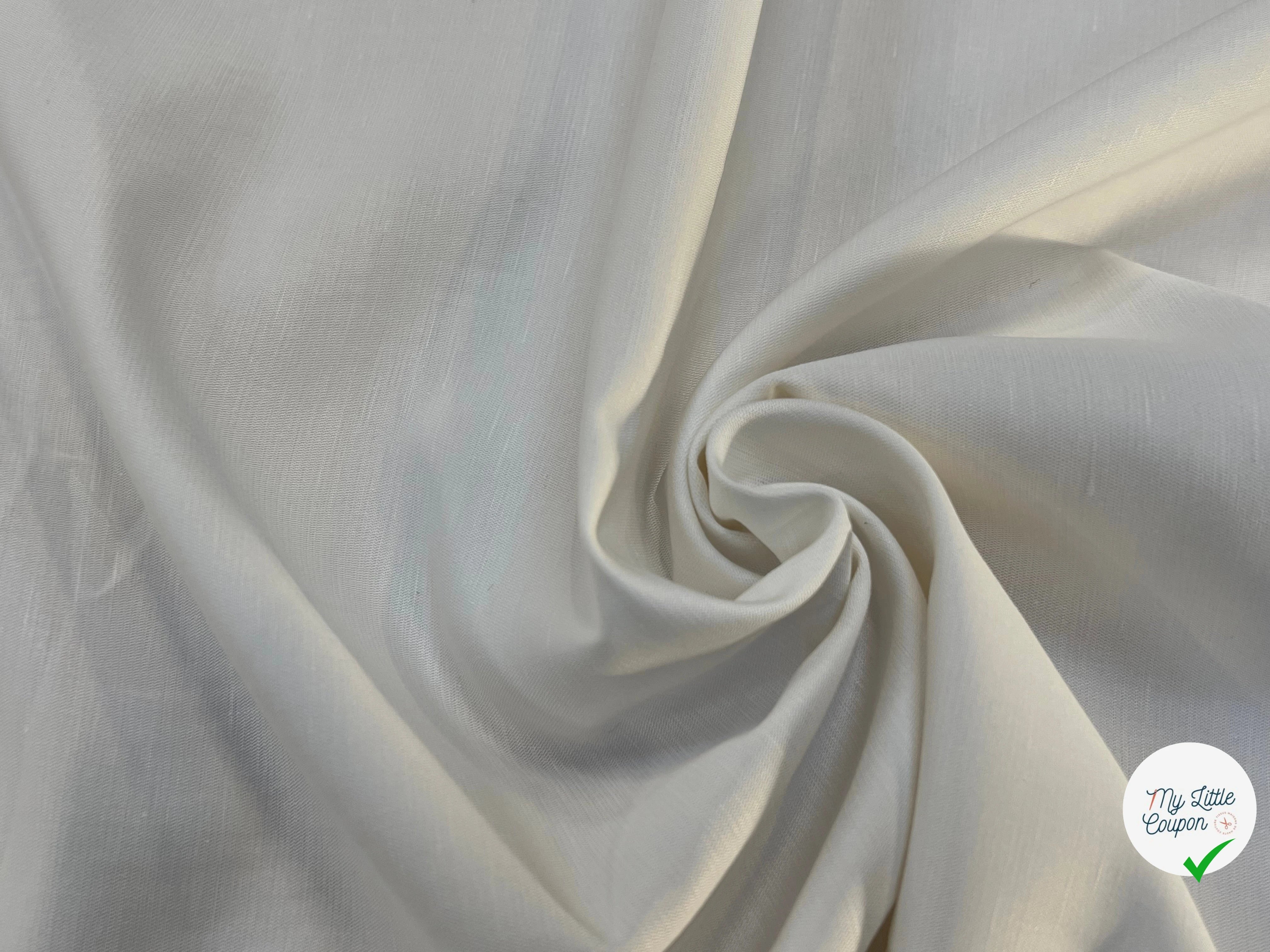 GABARDINE DE COTON LÉGER BLANC 100% COTON 160CM - My Little Coupon