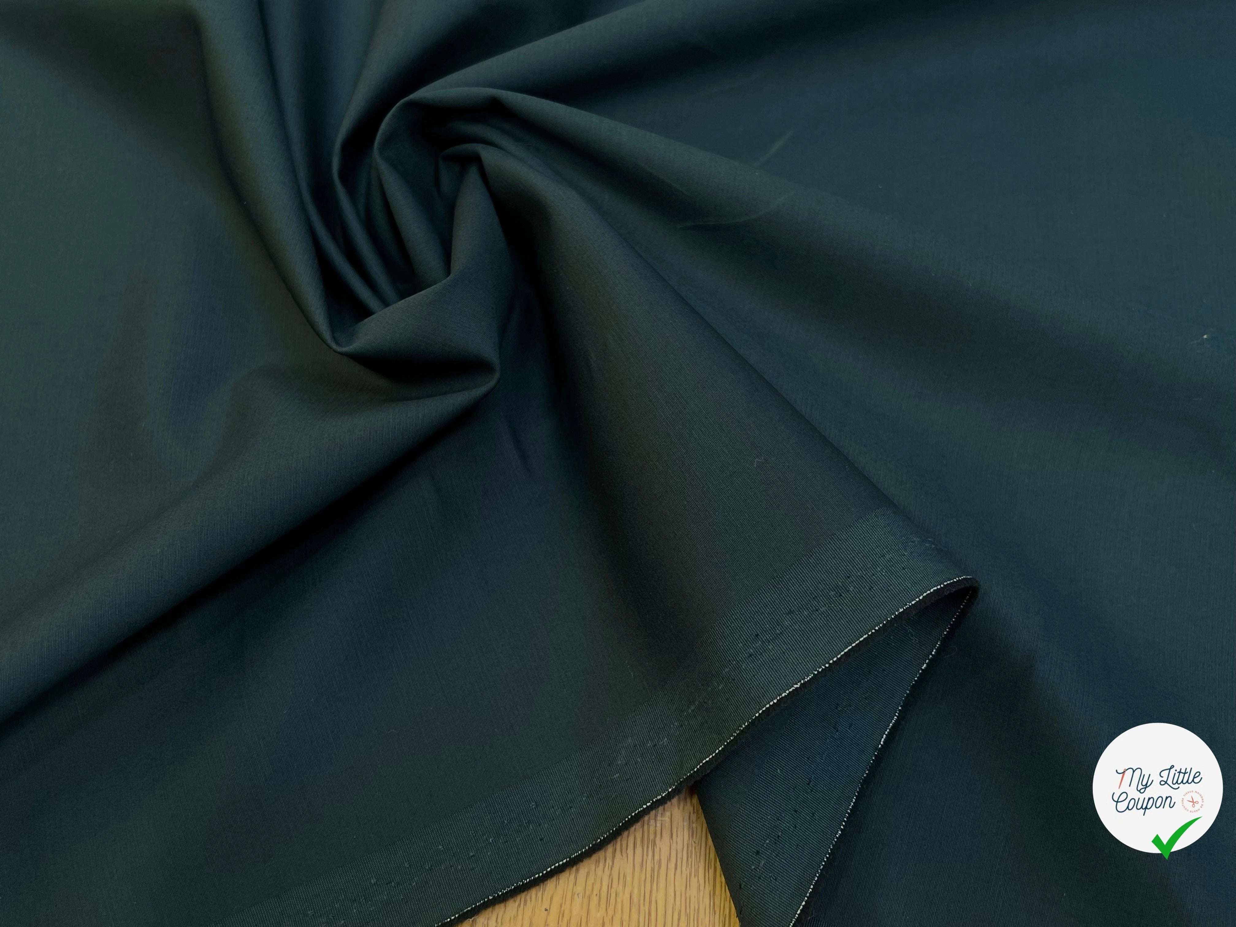 GABARDINE DE COTON LOURDE BELLE FINITION VERT FORÊT - My Little Coupon