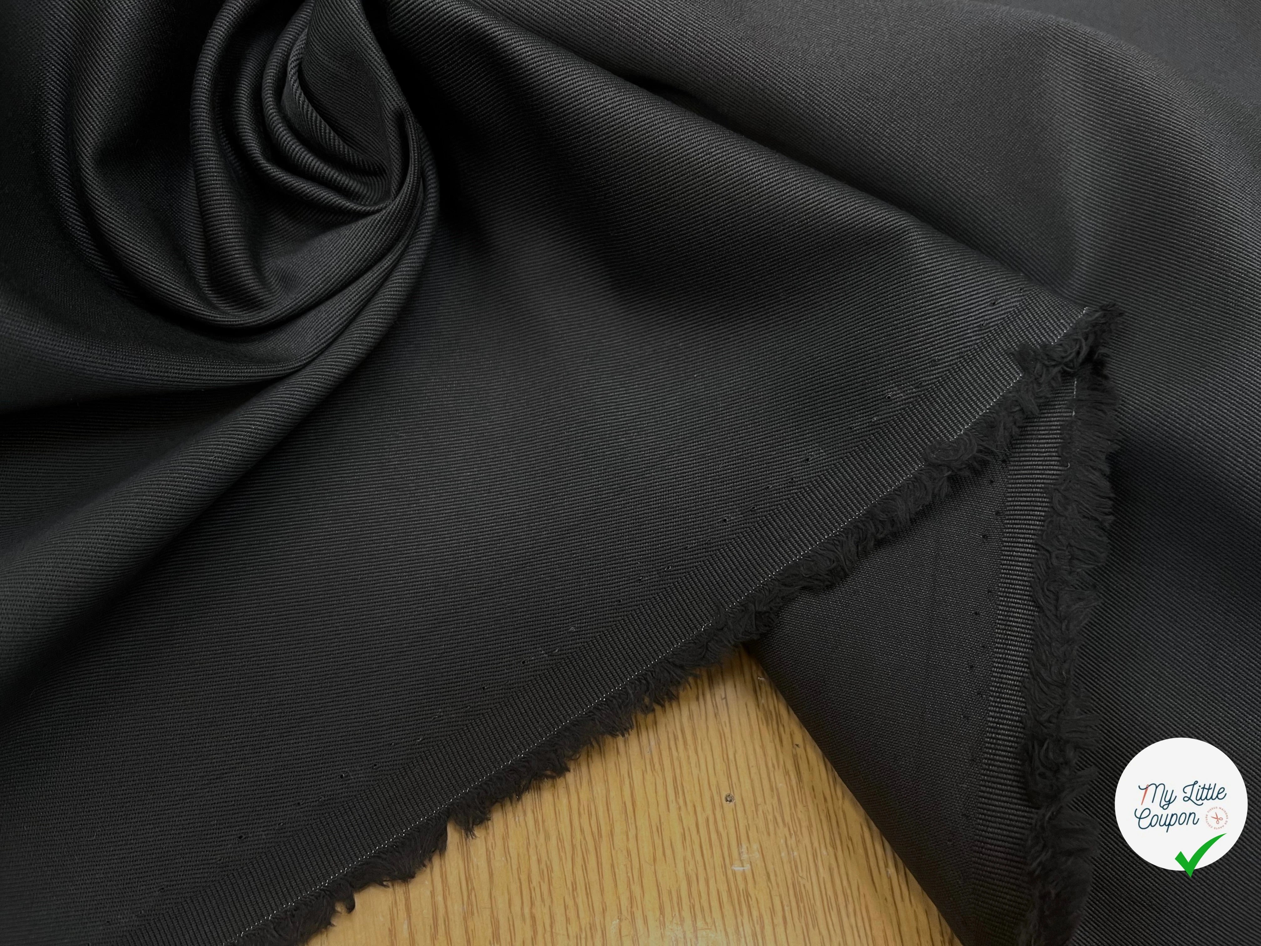 GABARDINE DE COTON LOURDE CARBONE - My Little Coupon