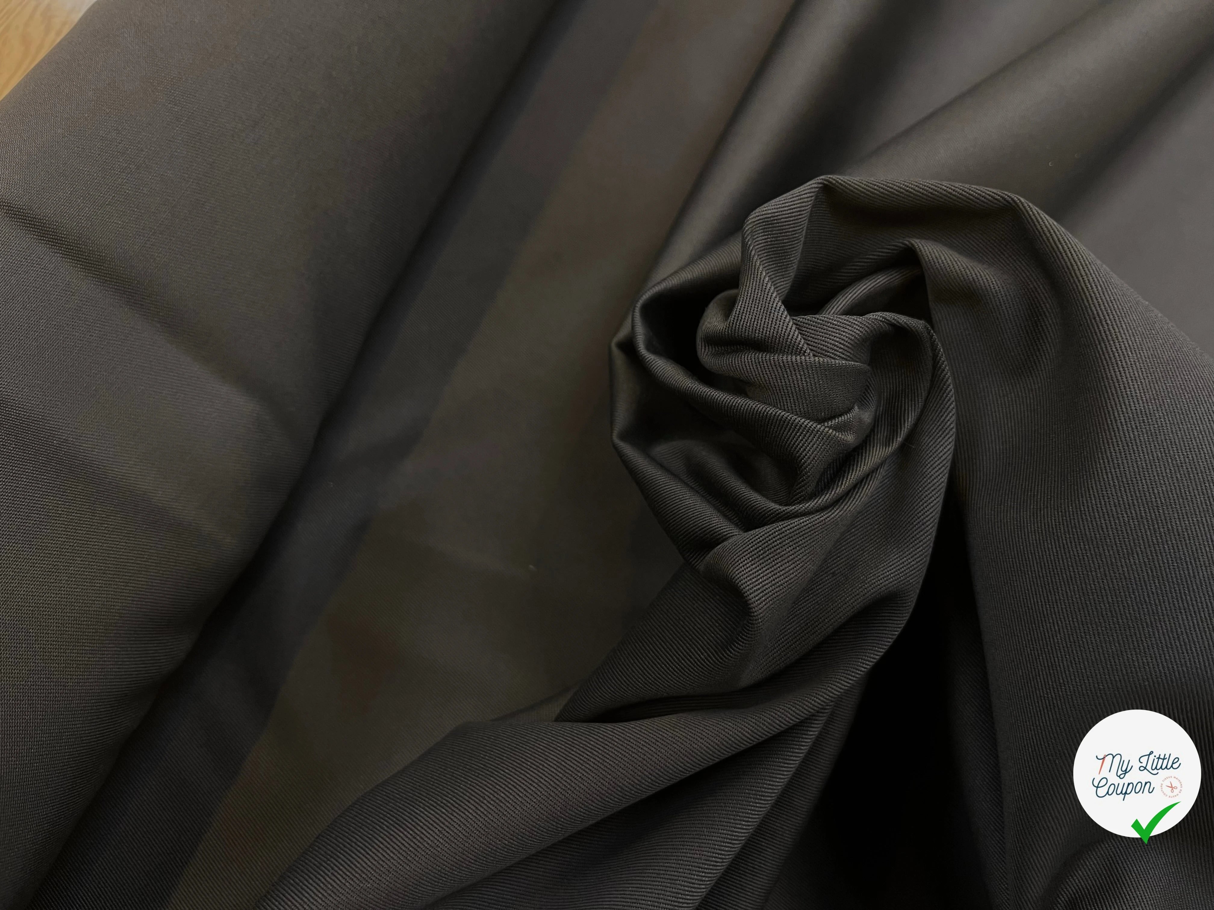 GABARDINE DE COTON LOURDE CARBONE - My Little Coupon