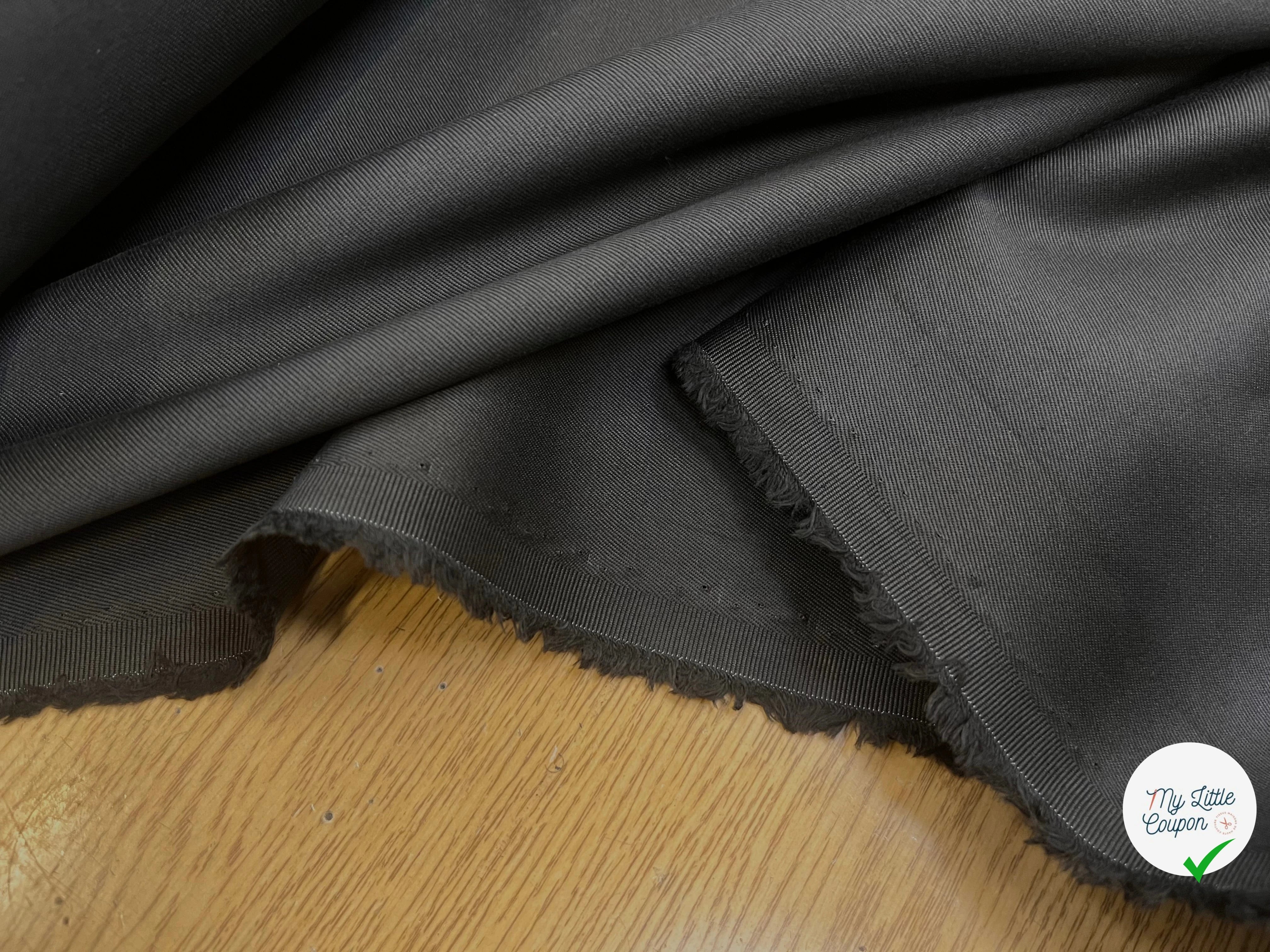 GABARDINE DE COTON LOURDE CARBONE - My Little Coupon