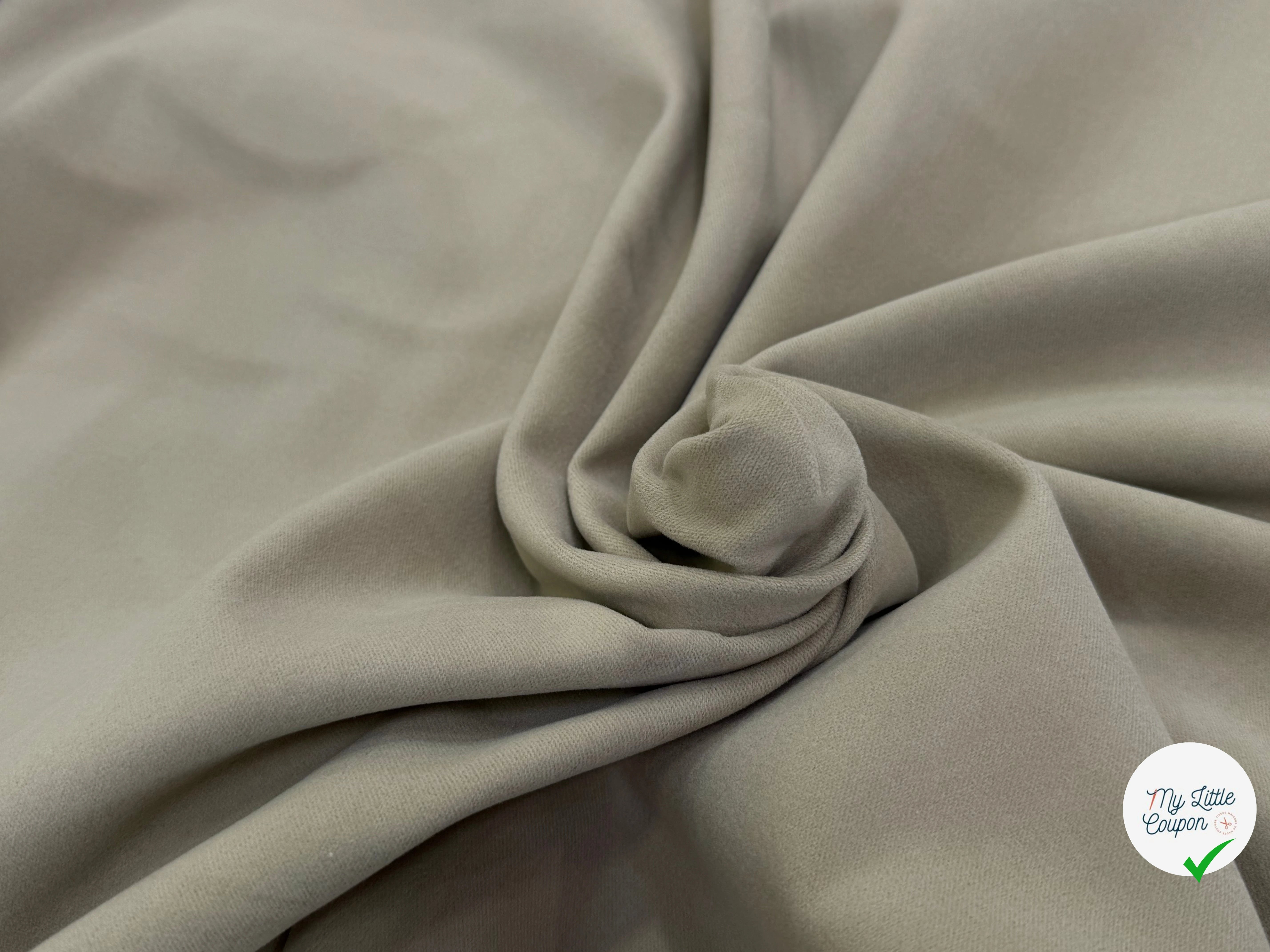 GABARDINE DE COTON LOURDE GRATÉE BEIGE TOUCHER DOUX - My Little Coupon