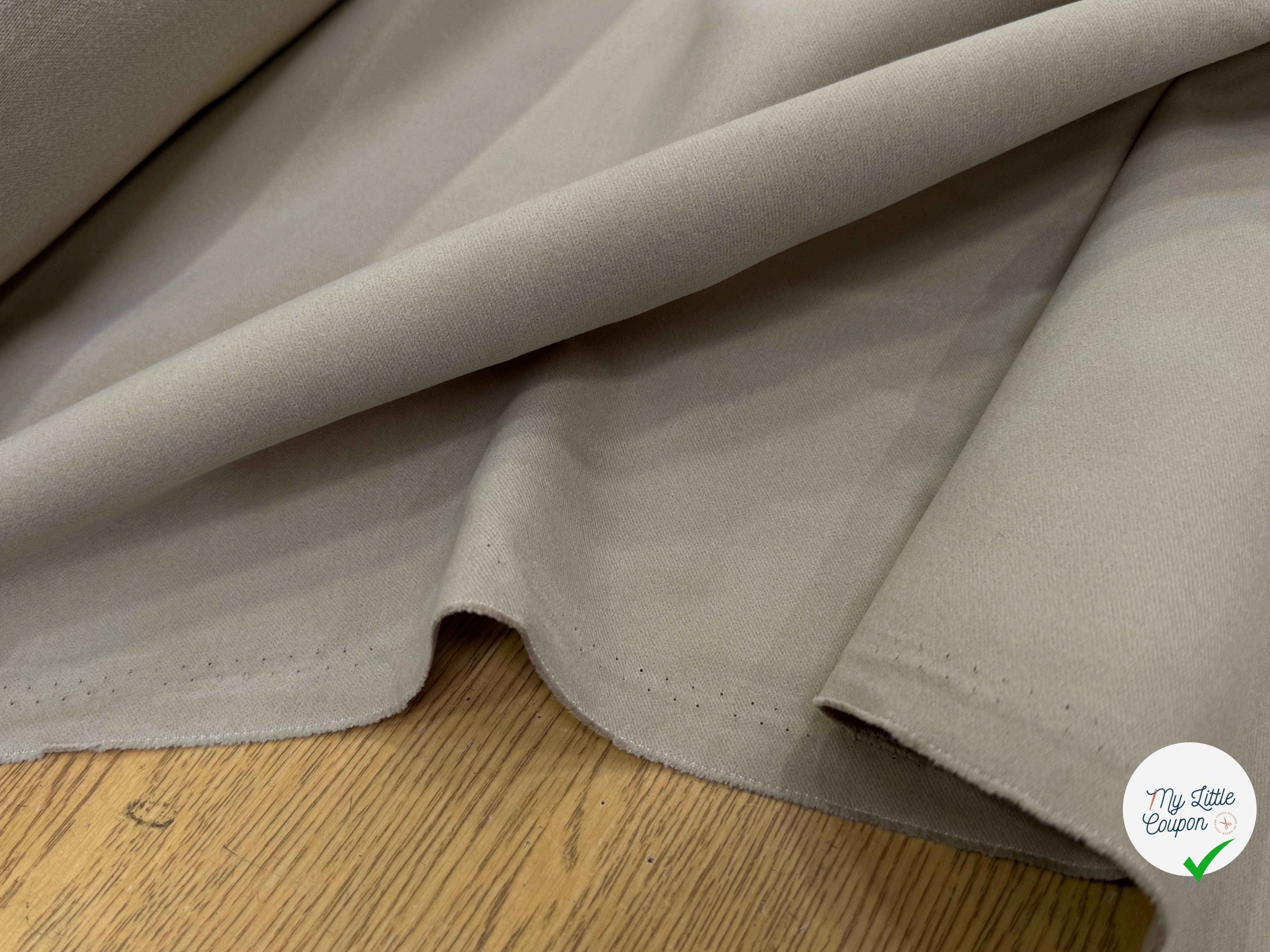 GABARDINE DE COTON LOURDE GRATÉE BEIGE TOUCHER DOUX - My Little Coupon