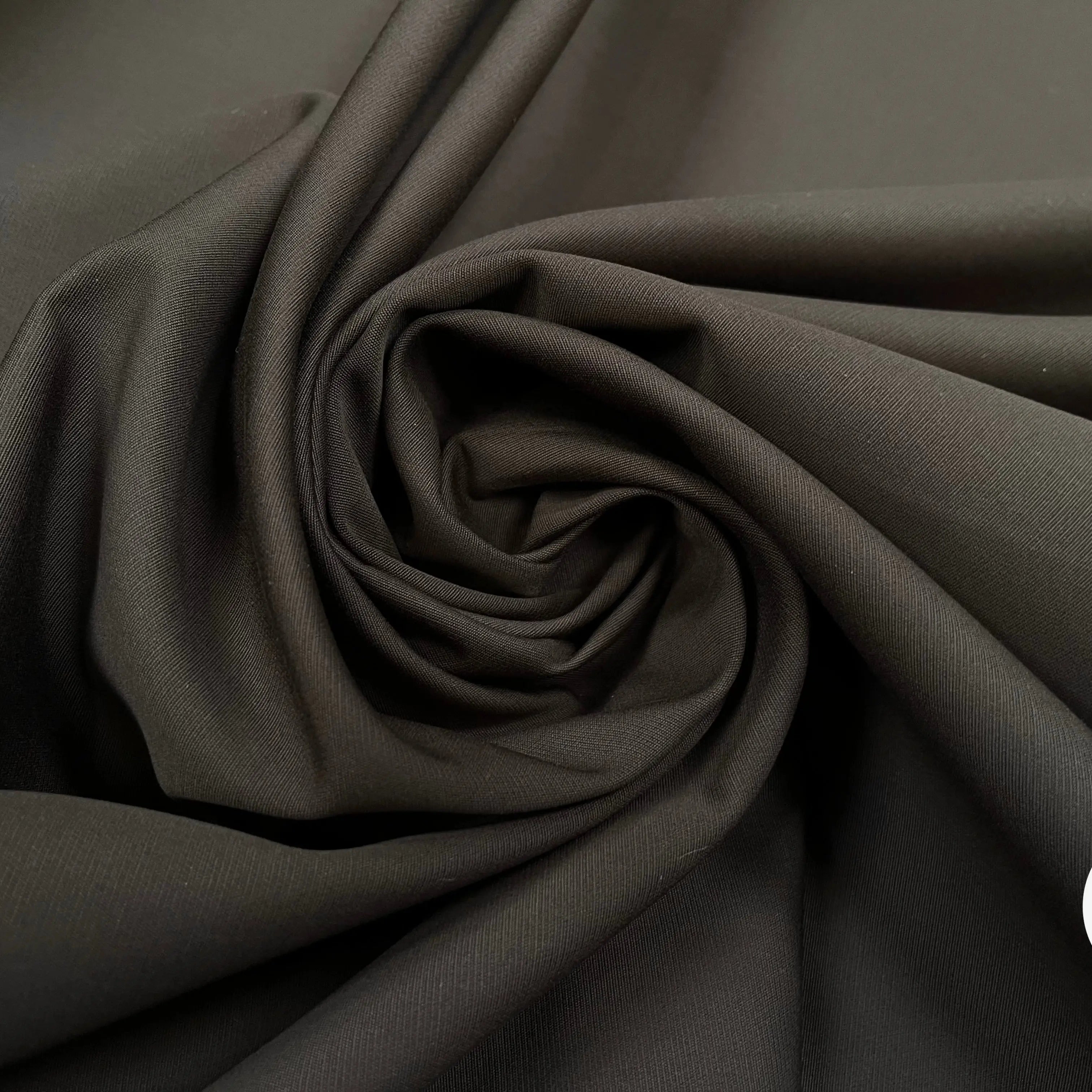 GABARDINE DE COTON LOURDE LEGREMENT STRETCH MUD BROWN - My Little Coupon