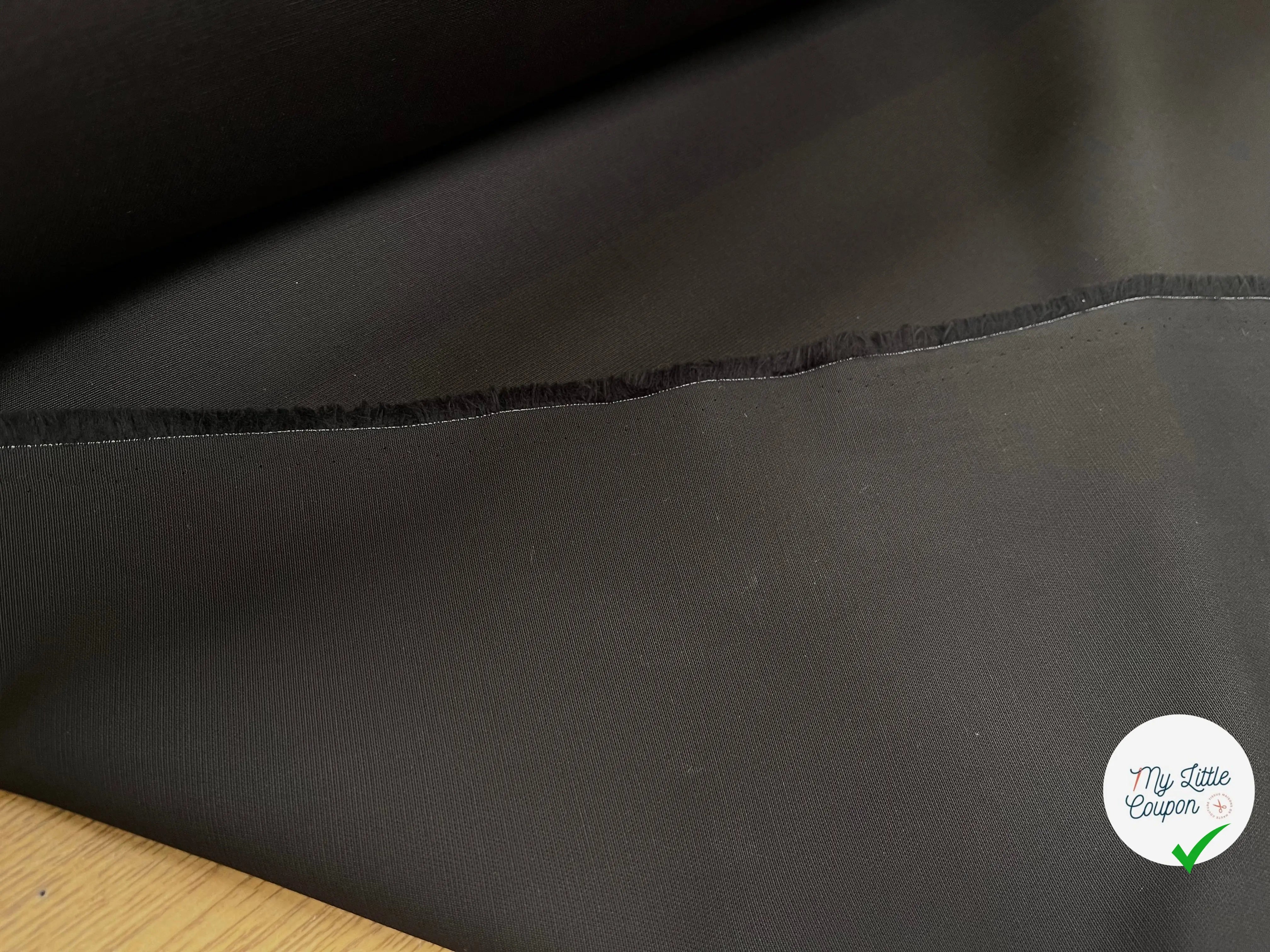 GABARDINE DE COTON LOURDE LEGREMENT STRETCH MUD BROWN - My Little Coupon