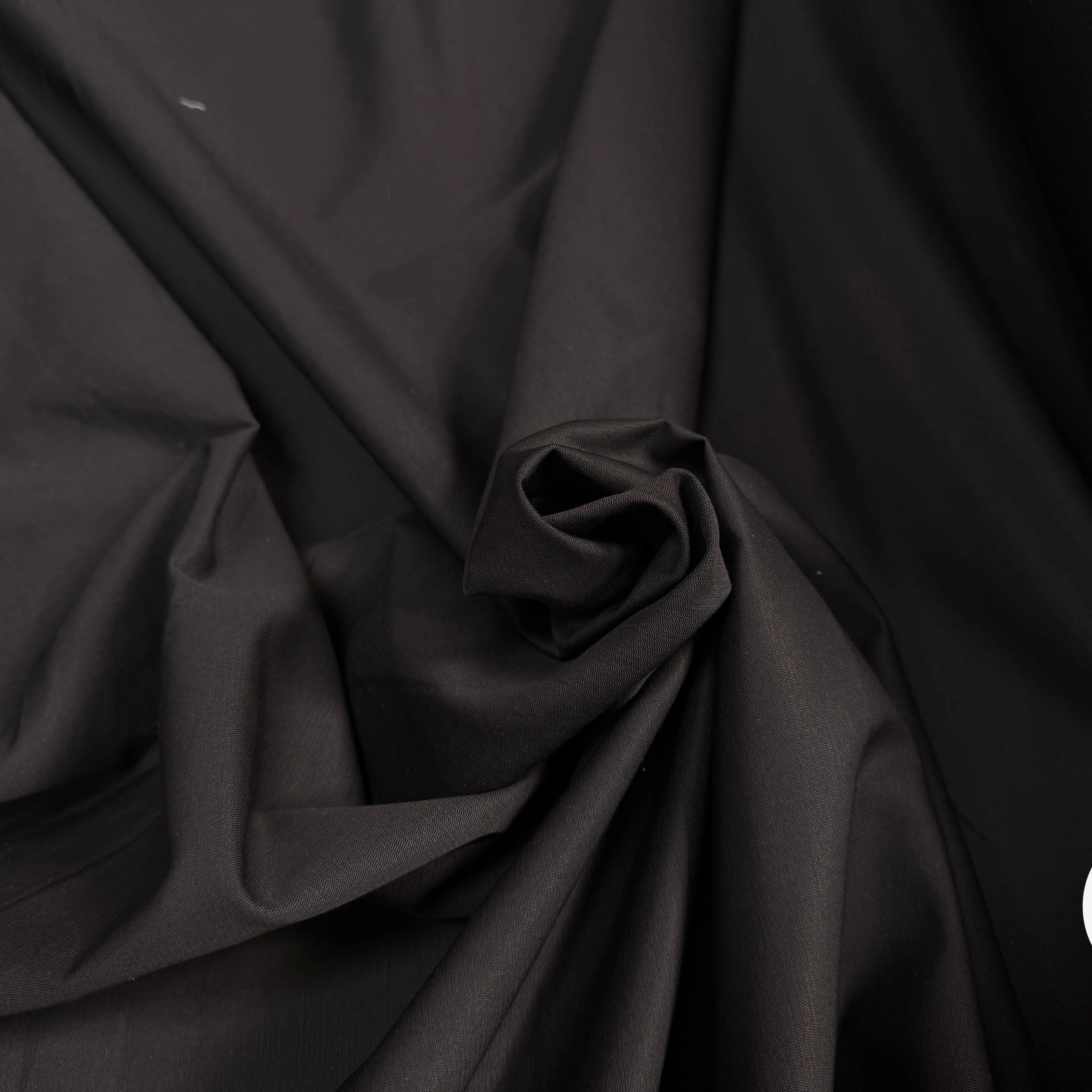 GABARDINE DE COTON LOURDE NOIR LEGEREMENT SATINE - My Little Coupon