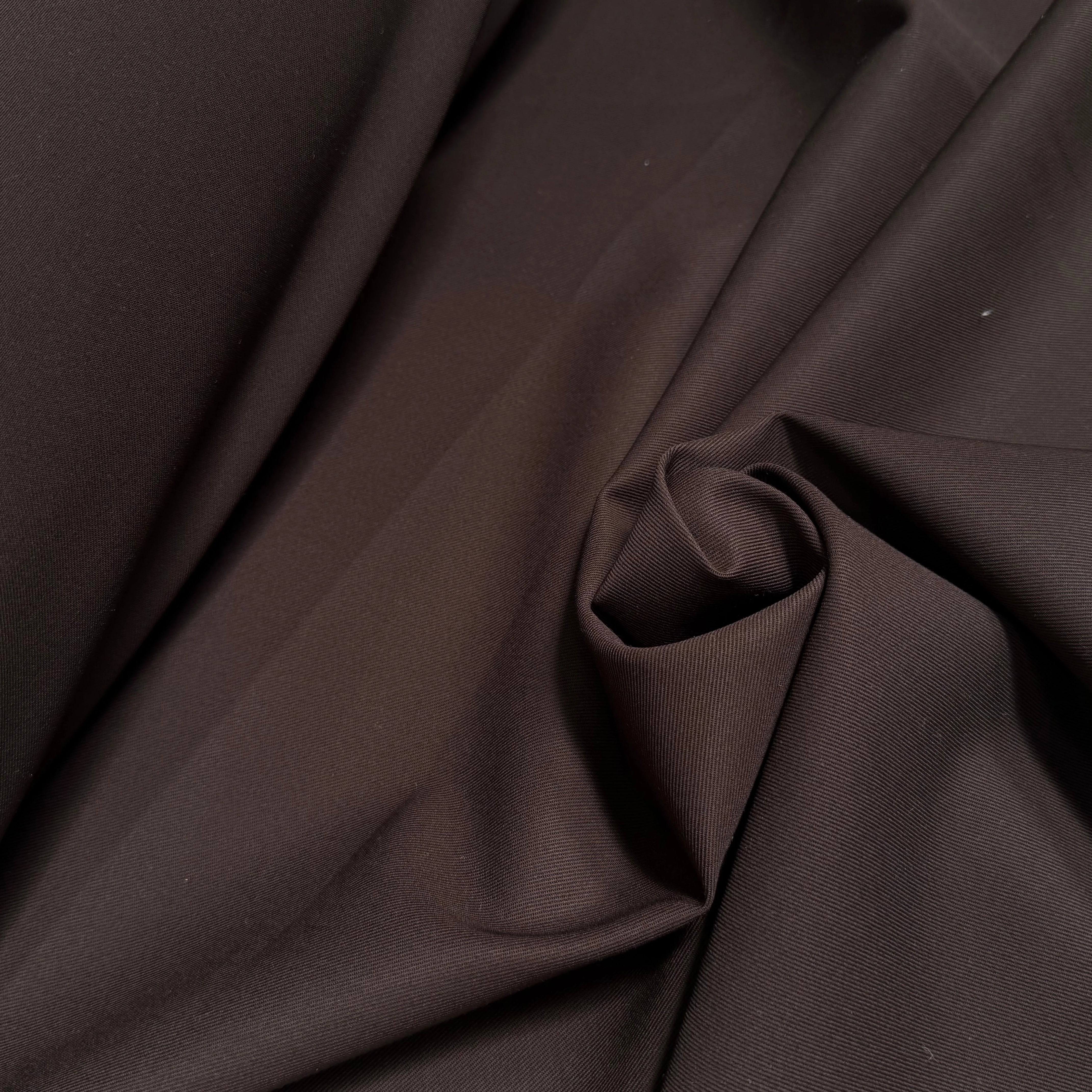 GABARDINE DE COTON LOURDE SERGÉE BELLE TENUE BROWN - My Little Coupon