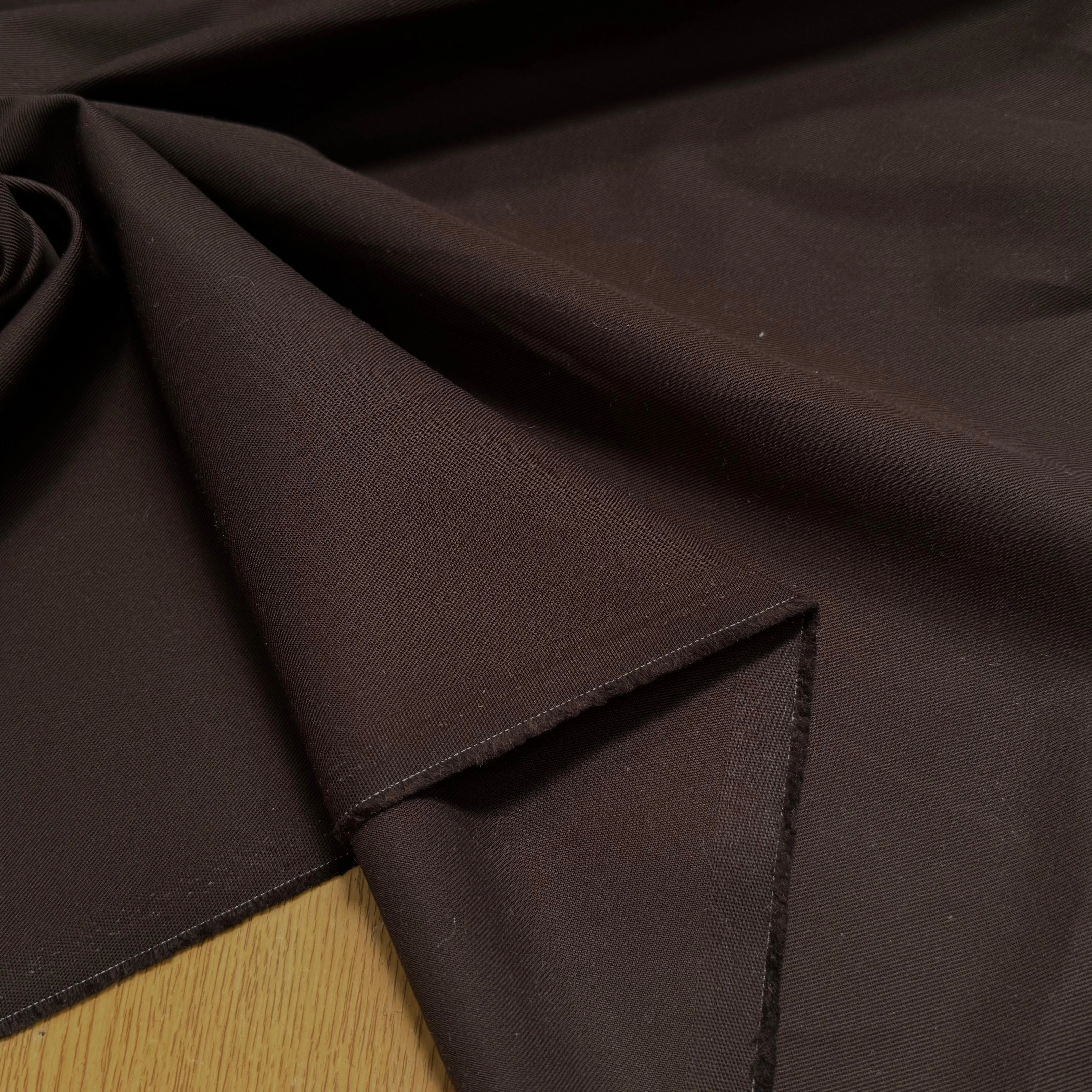 GABARDINE DE COTON LOURDE SERGÉE BELLE TENUE BROWN - My Little Coupon