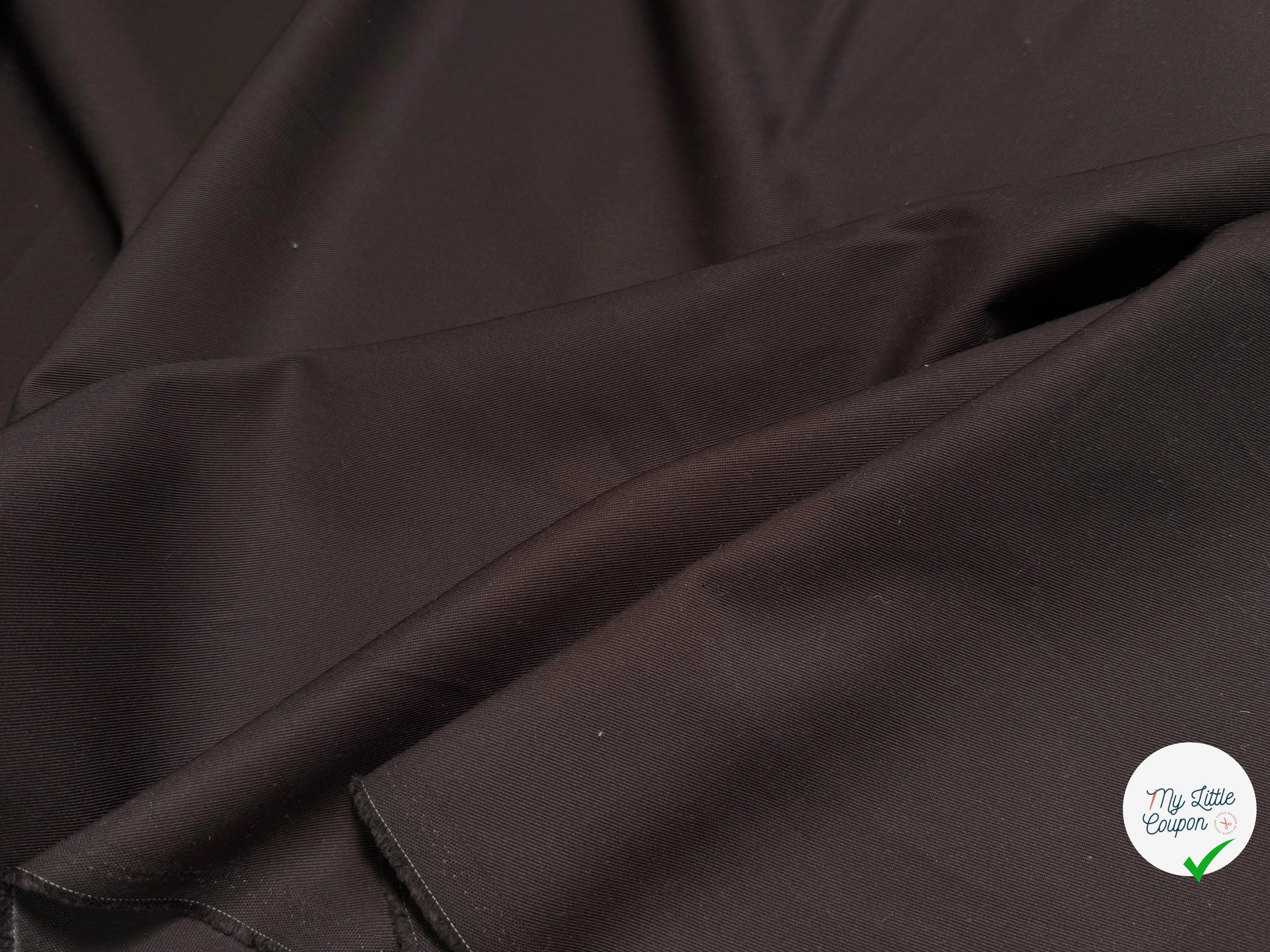 GABARDINE DE COTON LOURDE SERGÉE BELLE TENUE BROWN - My Little Coupon