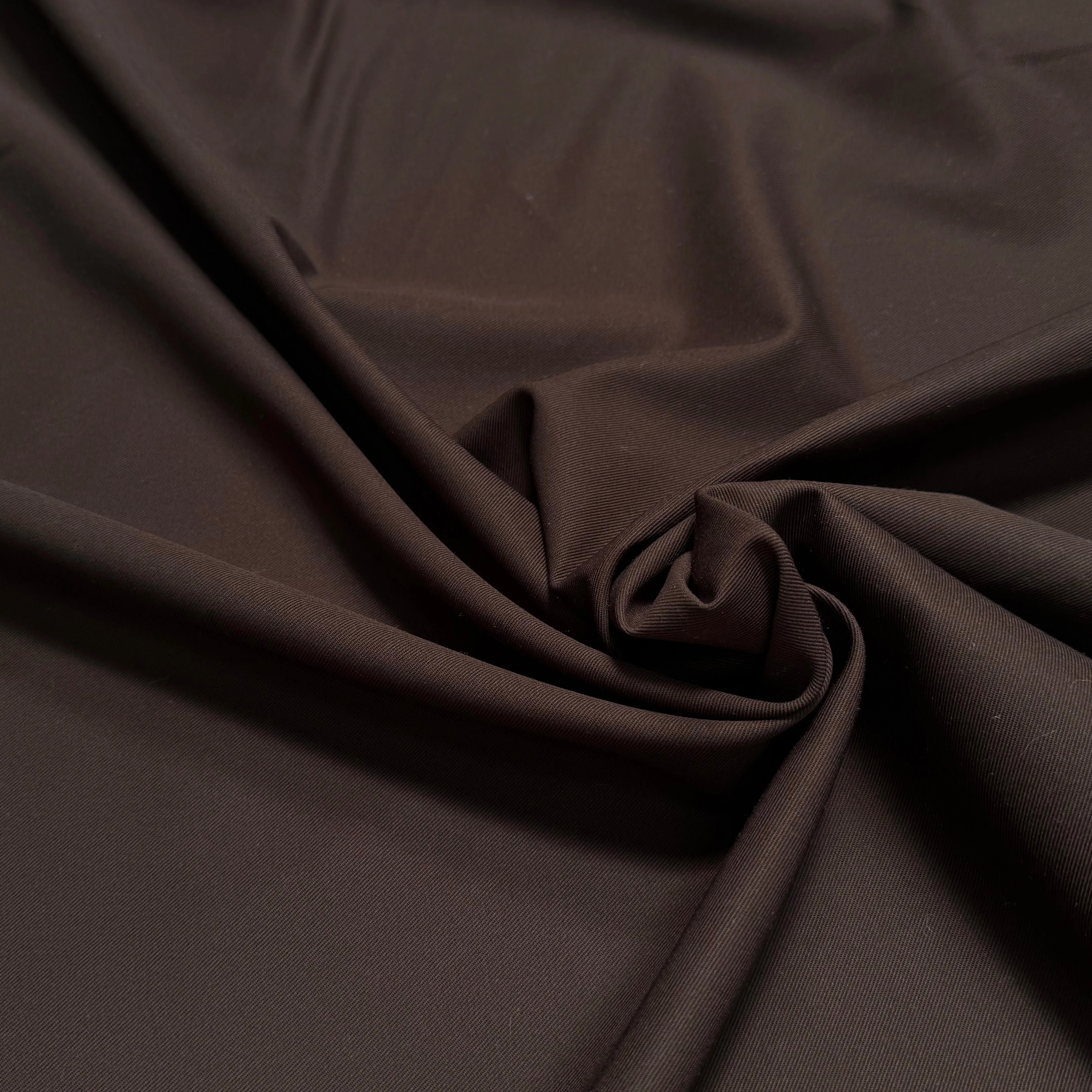 GABARDINE DE COTON LOURDE SERGÉE BELLE TENUE BROWN - My Little Coupon