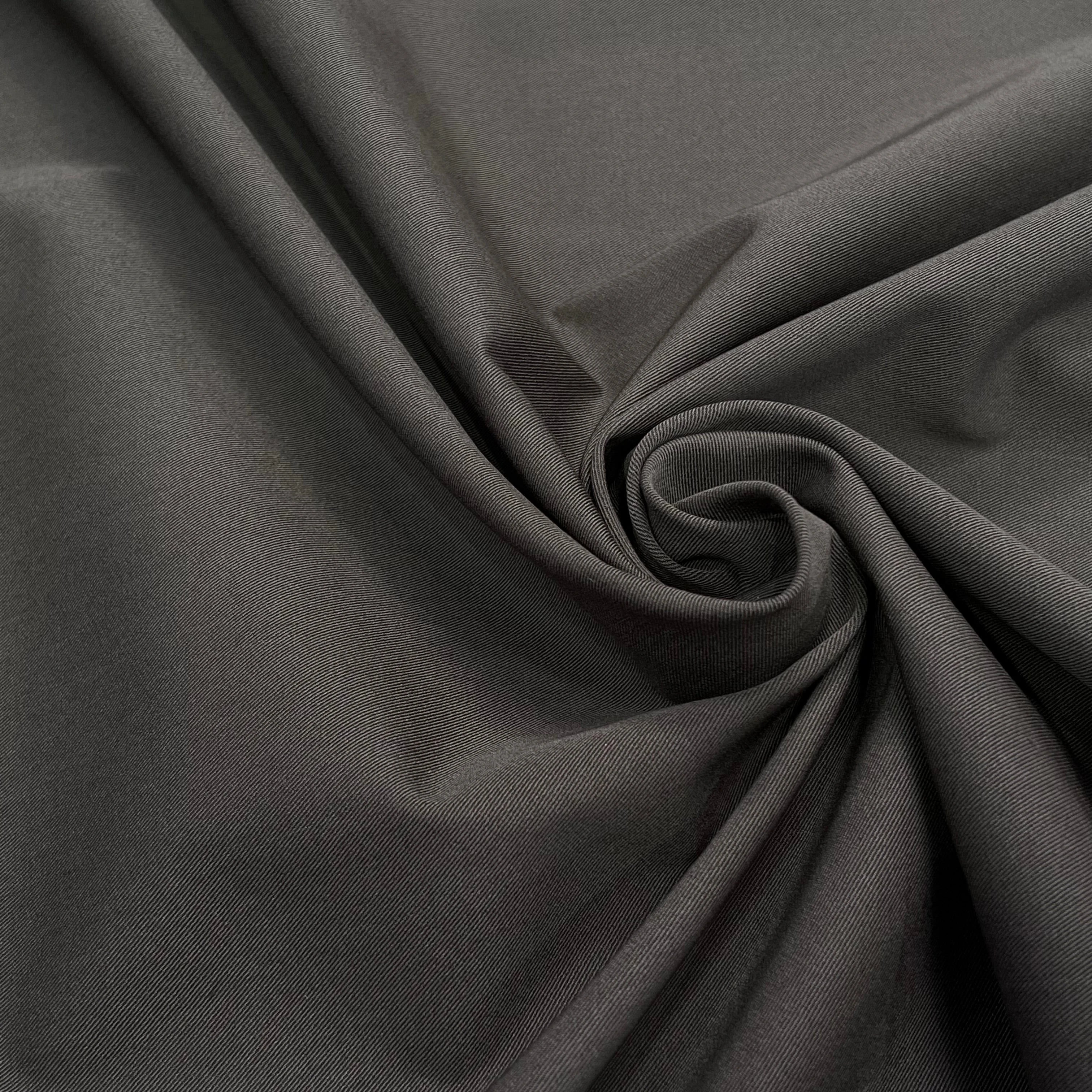 GABARDINE DE COTON LOURDE STRETCH GRIS KAKI - My Little Coupon