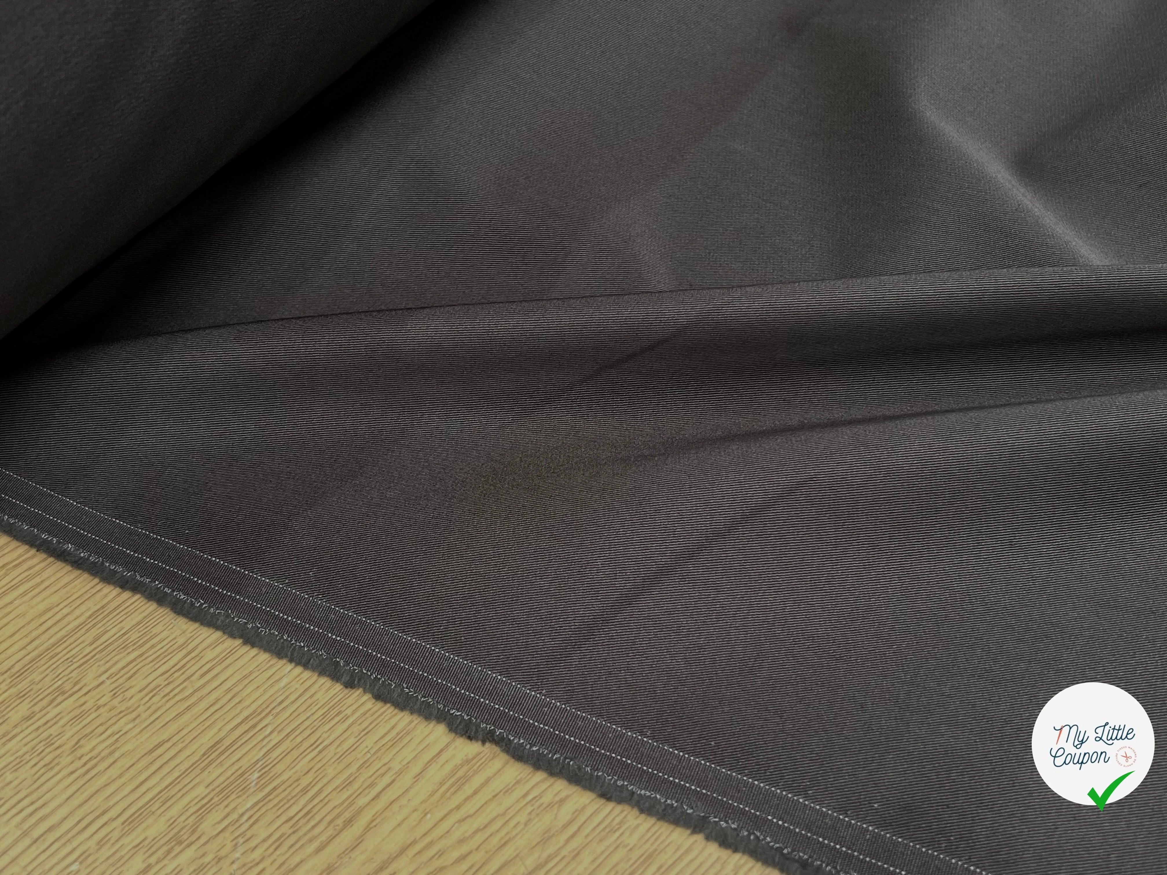 GABARDINE DE COTON LOURDE STRETCH GRIS KAKI - My Little Coupon