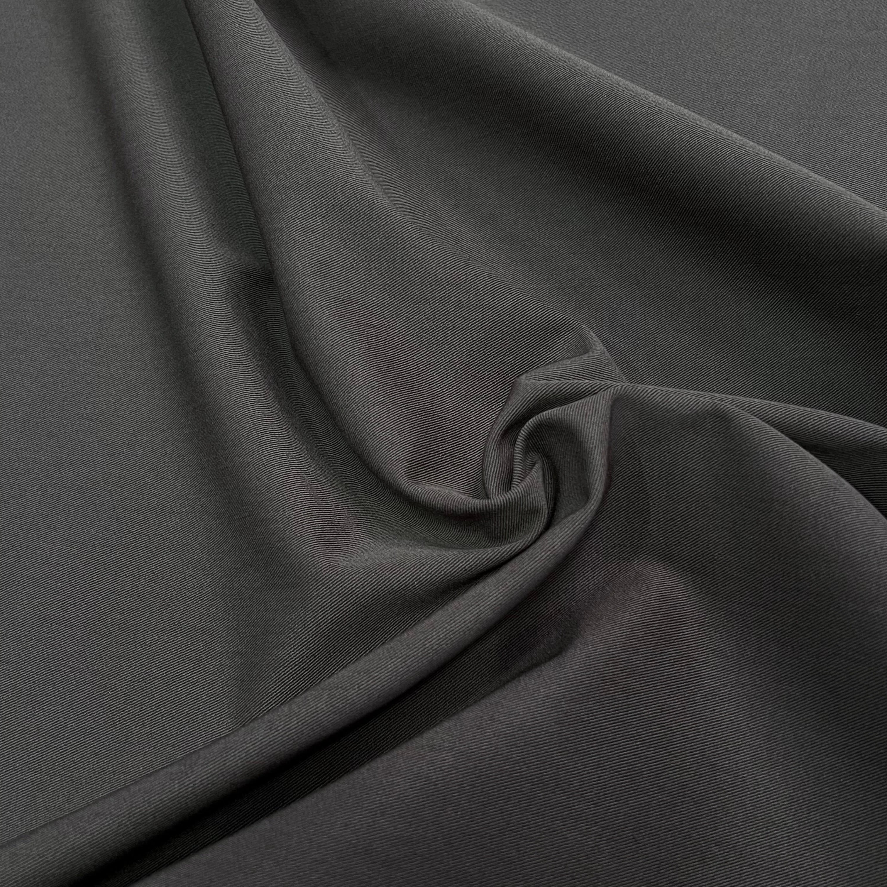 GABARDINE DE COTON LOURDE STRETCH GRIS KAKI - My Little Coupon