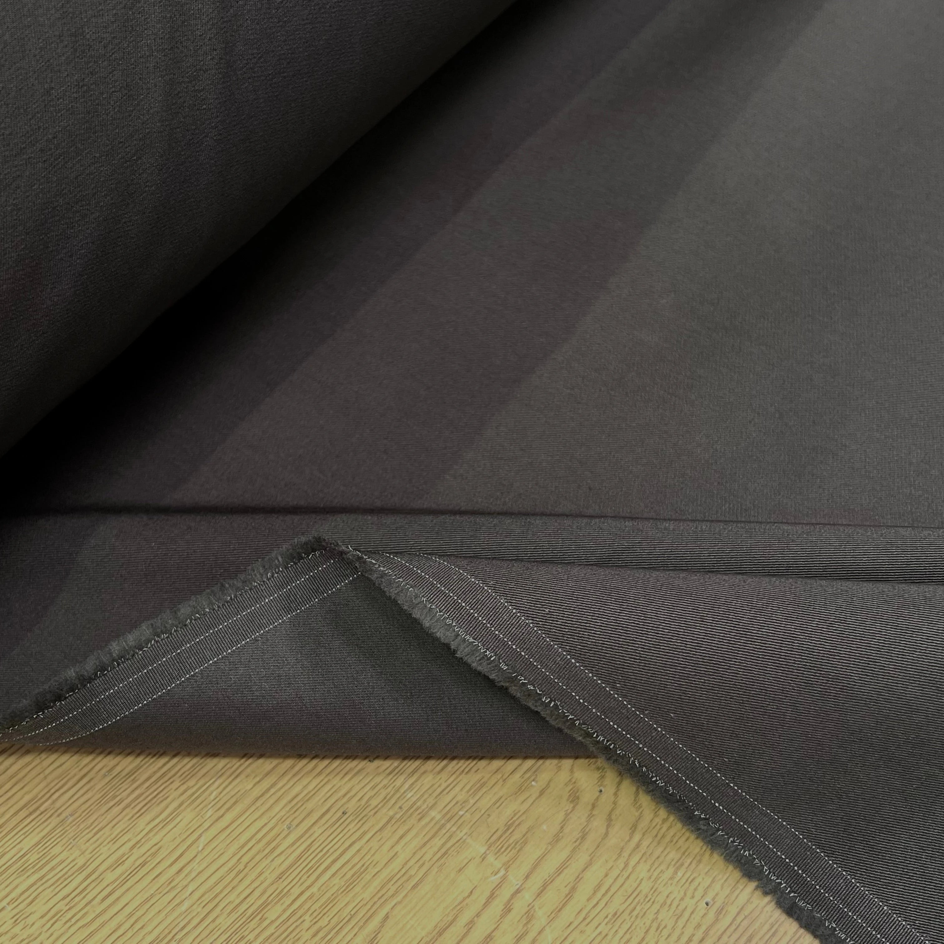 GABARDINE DE COTON LOURDE STRETCH GRIS KAKI - My Little Coupon