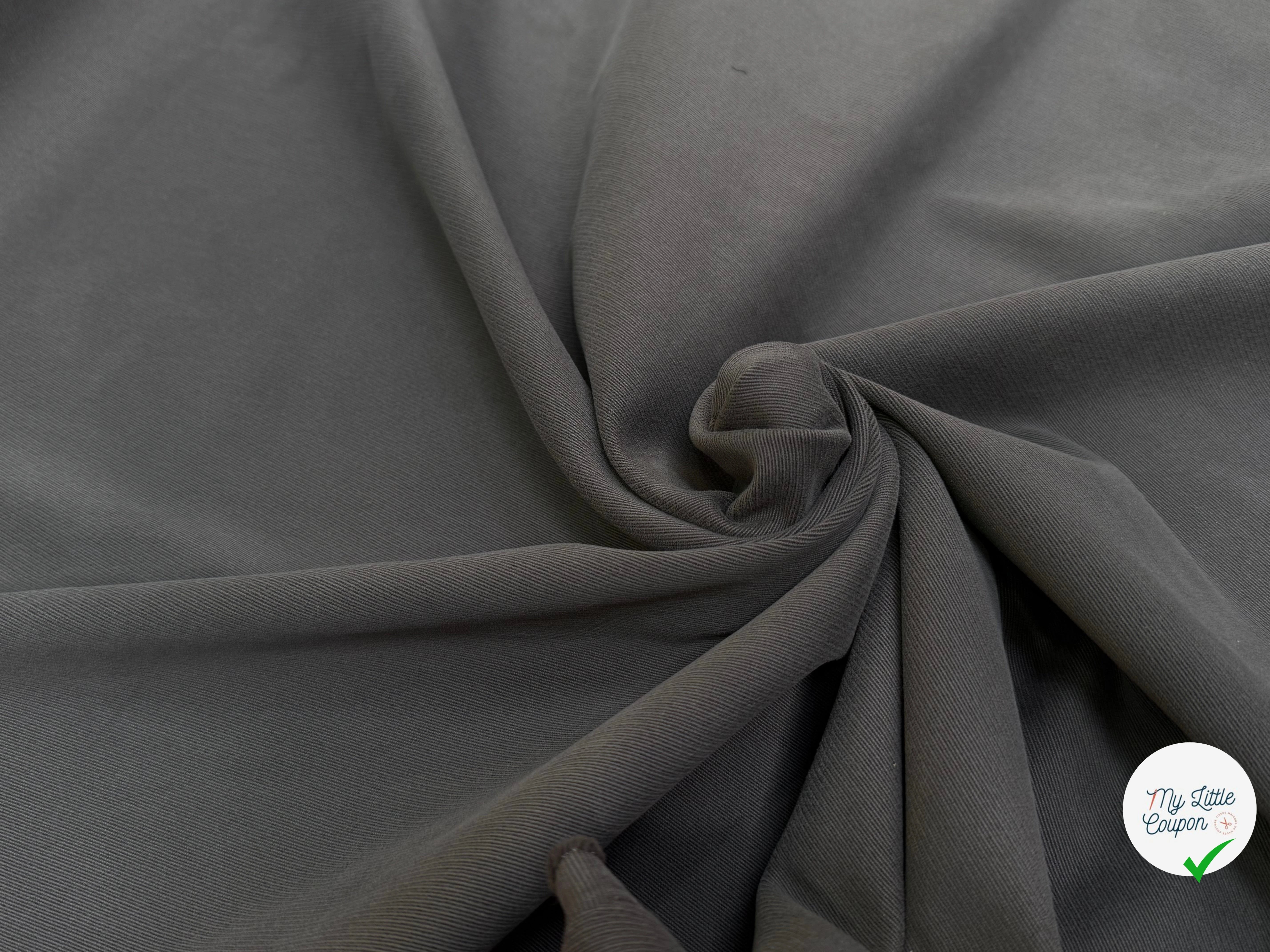 GABARDINE DE COTON LOURDE STRIÉE GRIS FONCÉ JAPAN - My Little Coupon