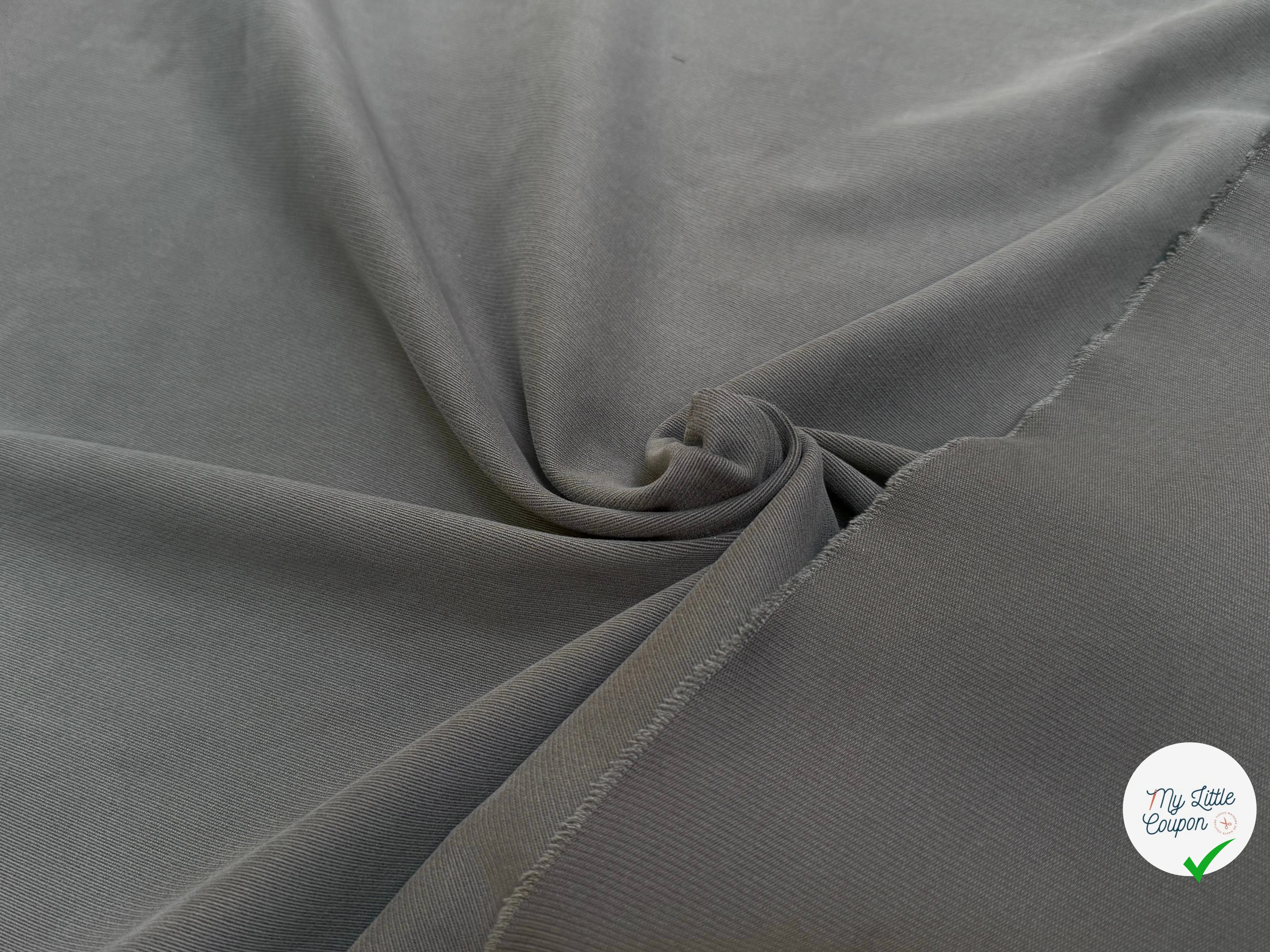 GABARDINE DE COTON LOURDE STRIÉE GRIS FONCÉ JAPAN - My Little Coupon