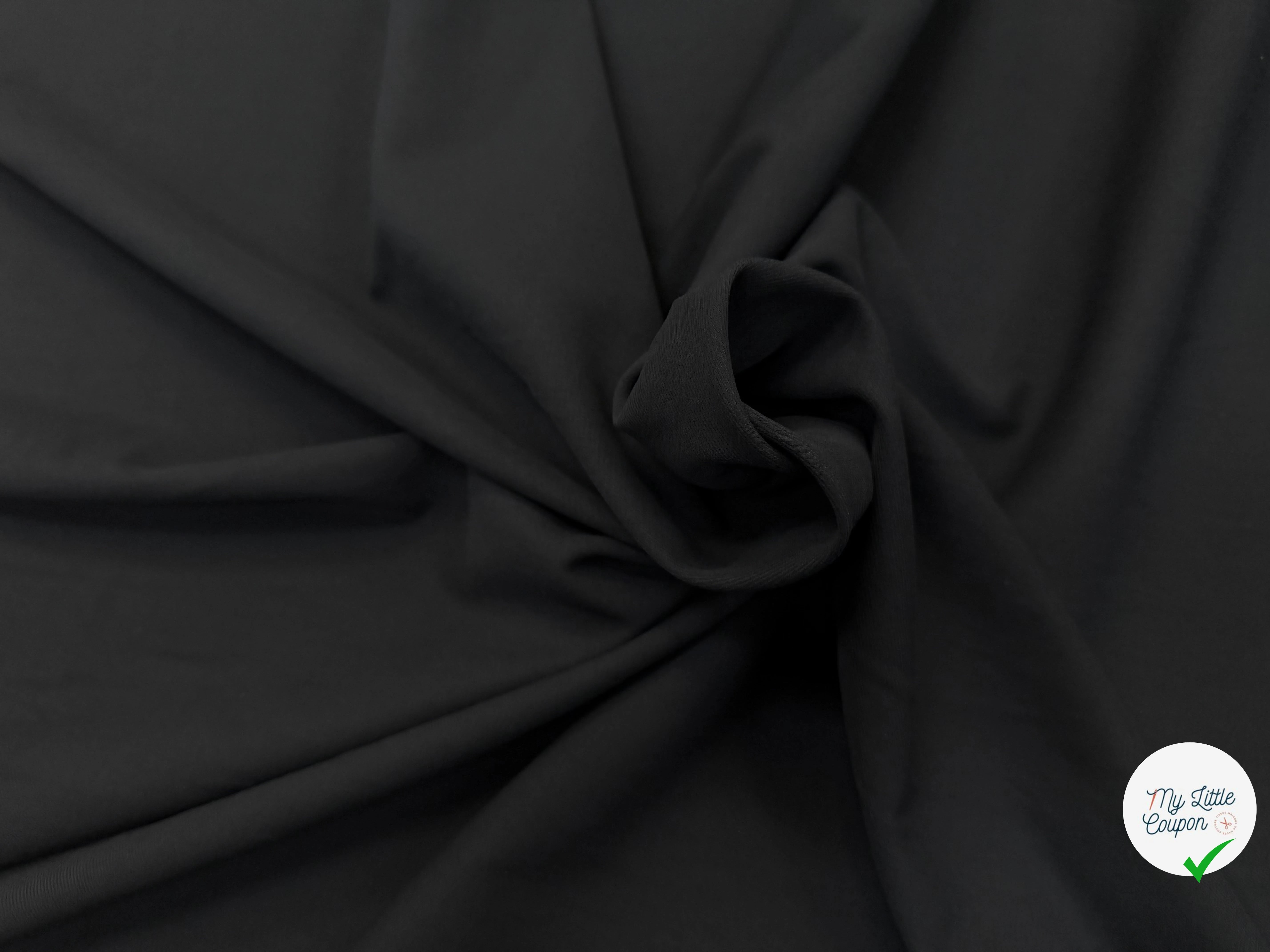 GABARDINE DE COTON NOIR ITALIE LAIZE 153CM - My Little Coupon