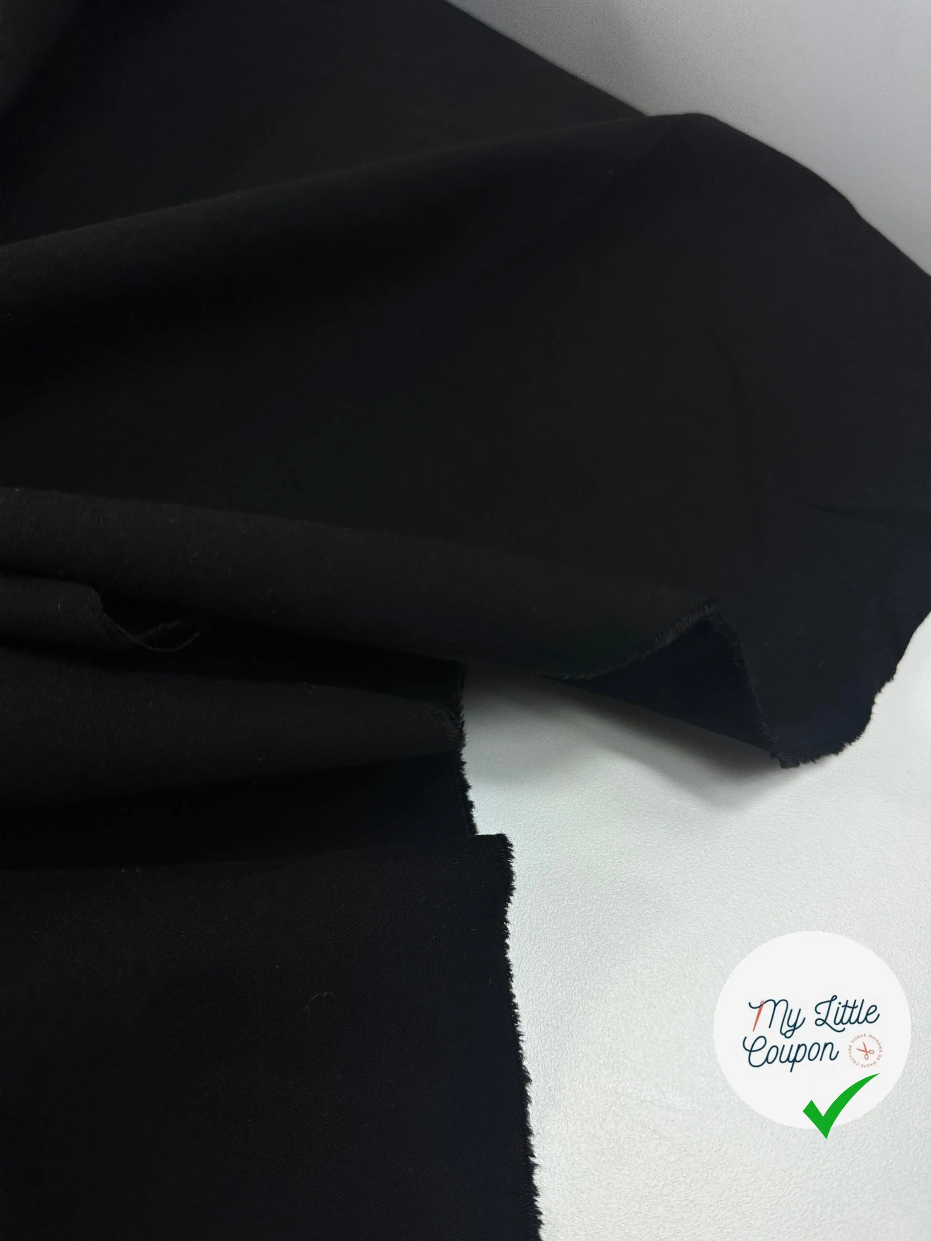 GABARDINE DE COTON NOIRE FINEMENT SERGÉ ENVERS PEACH MSO