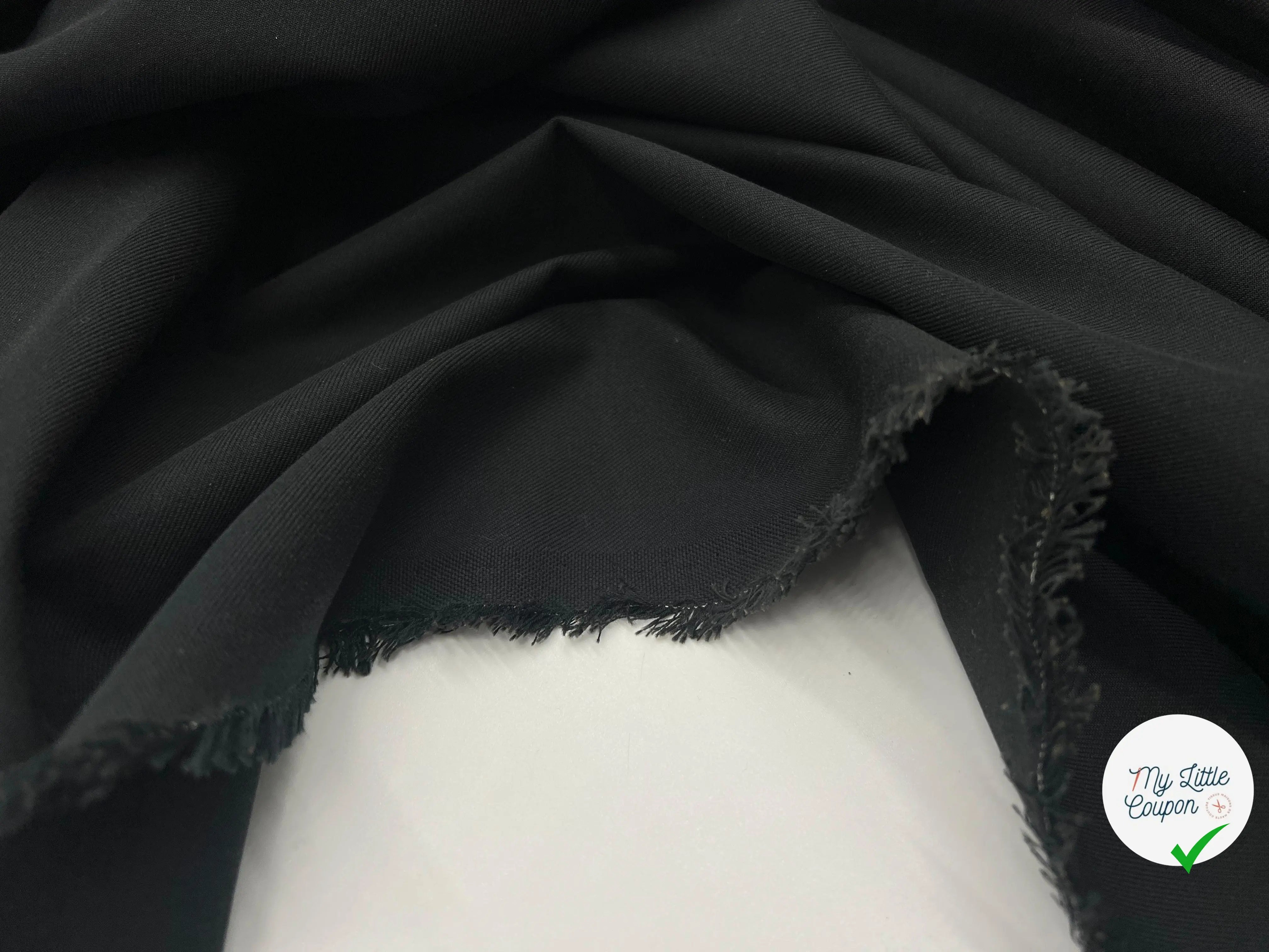 GABARDINE DE COTON NOIRE - My Little Coupon - tissu - coudre